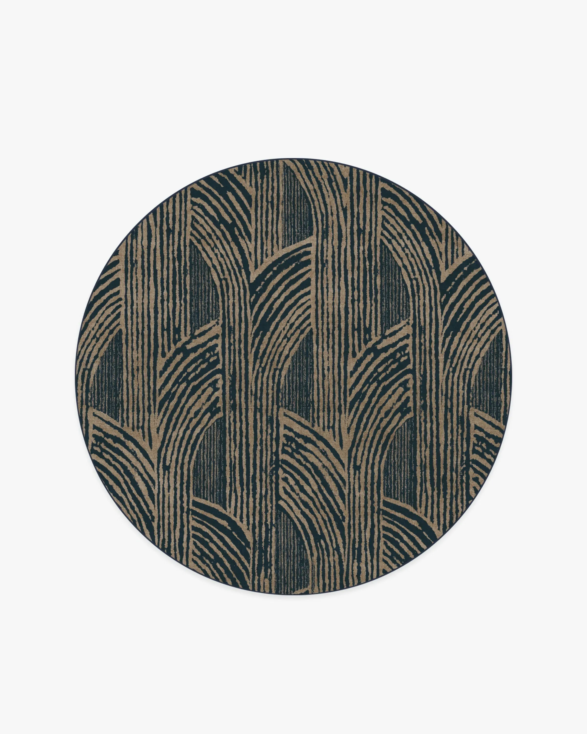 Round Area Rug Machine Washable - Blue