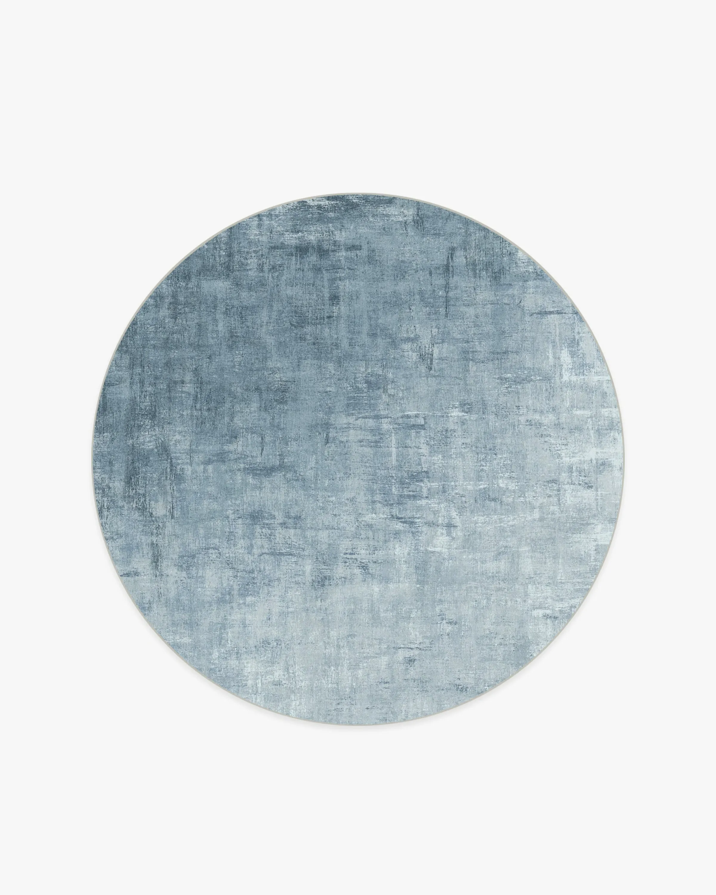 Round Area Rug Machine Washable - Blue, Chenille