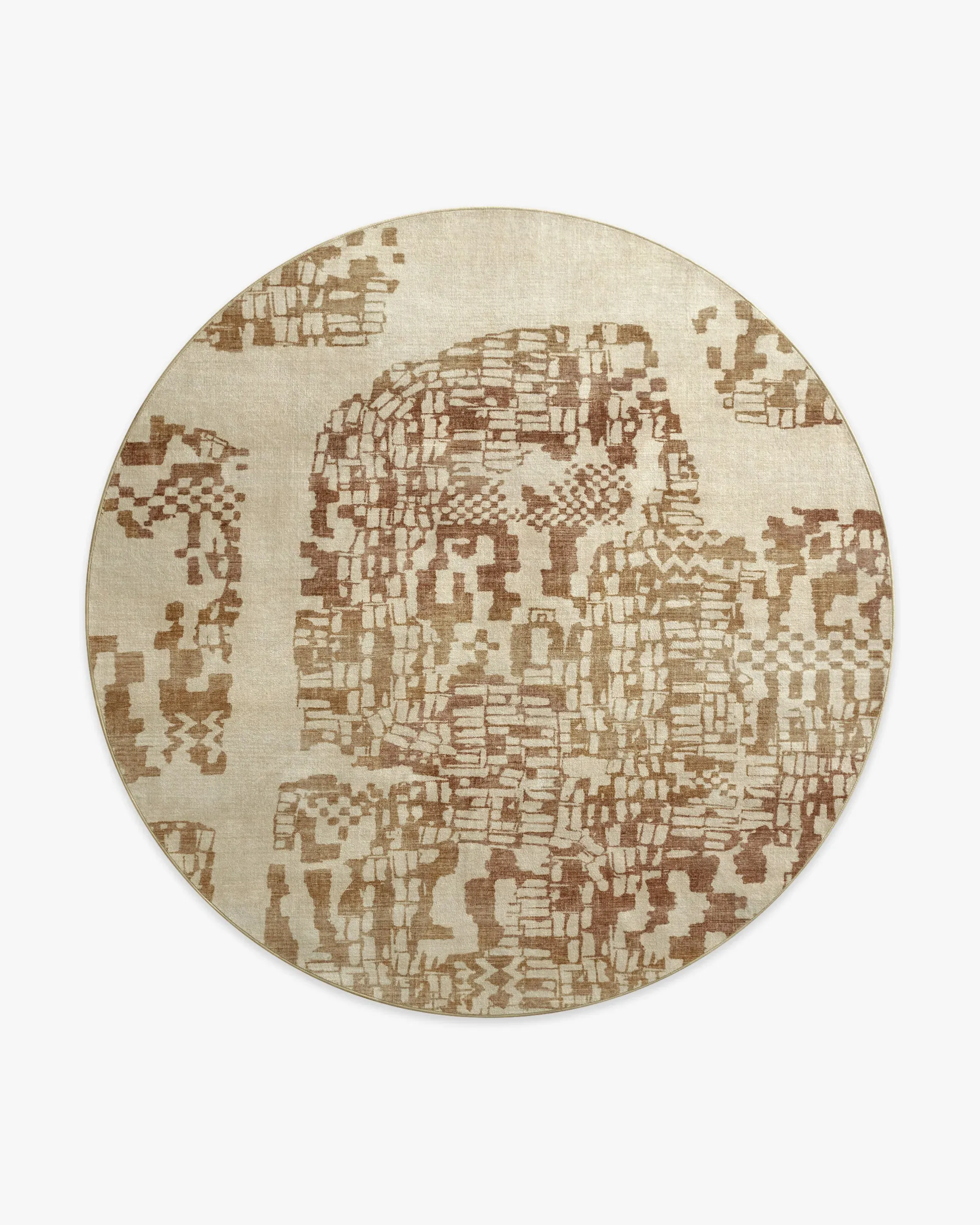 Round Area Rug Machine Washable - Bronze