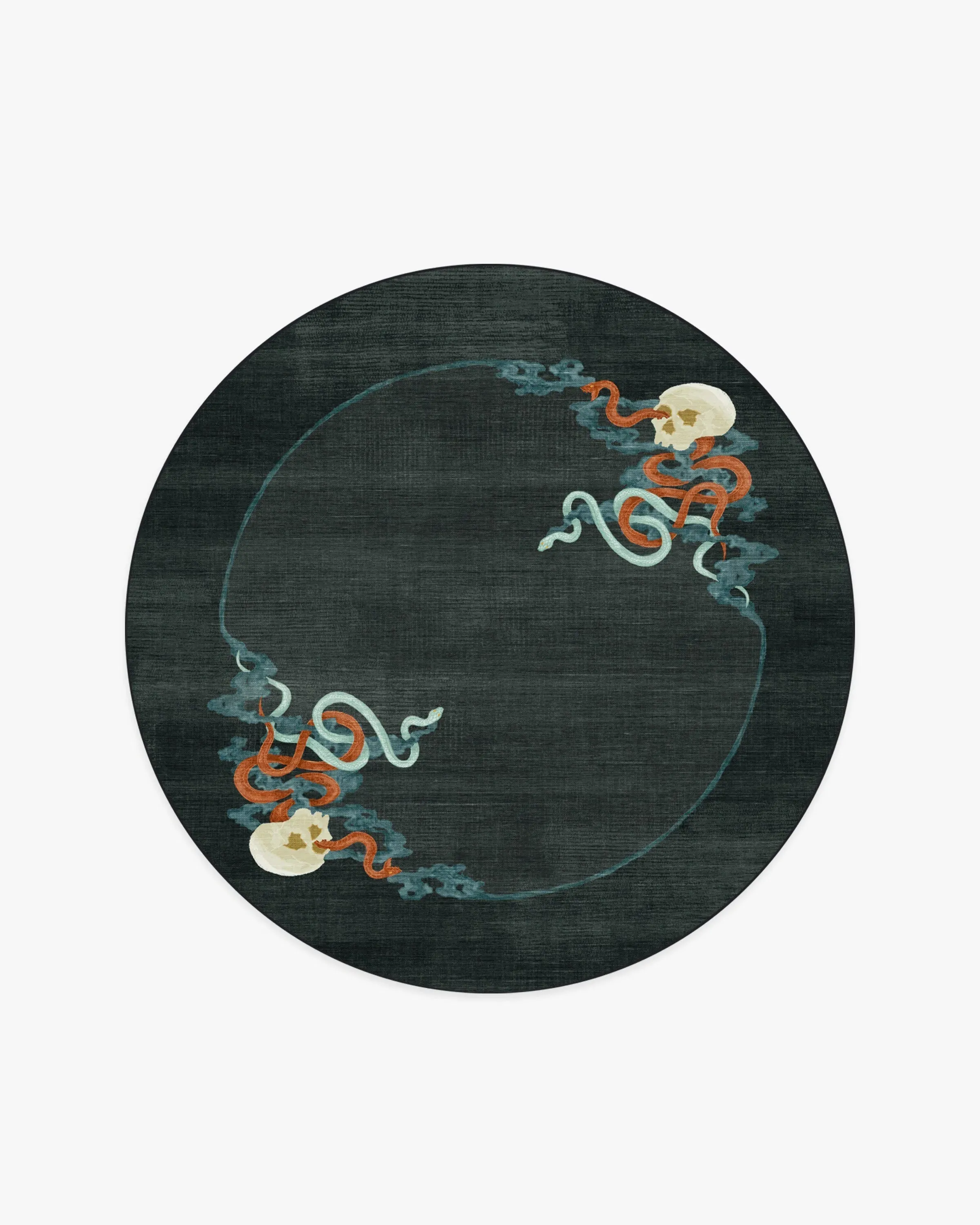 Round Area Rug Machine Washable - Charcoal