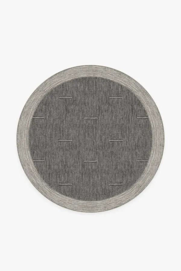 Round Area Rug Machine Washable - Charcoal