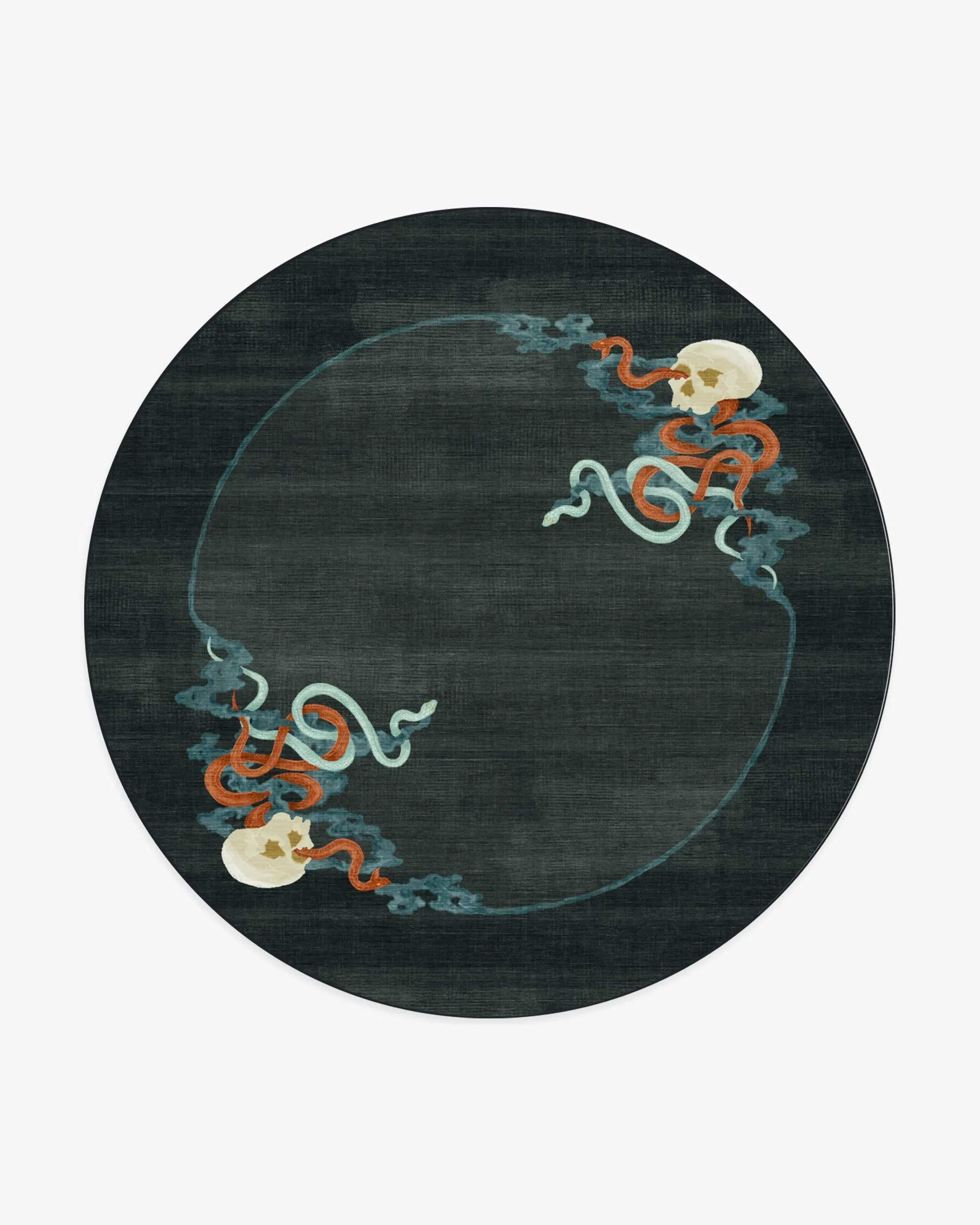 Round Area Rug Machine Washable - Charcoal