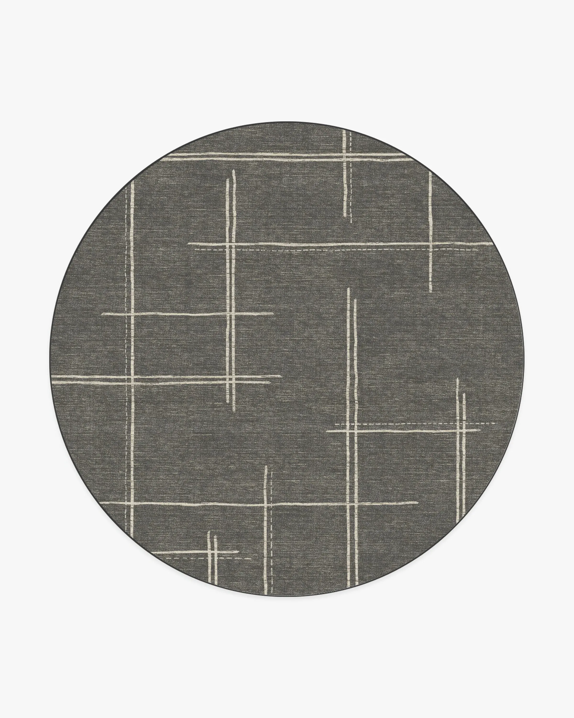 Round Area Rug Machine Washable - Charcoal