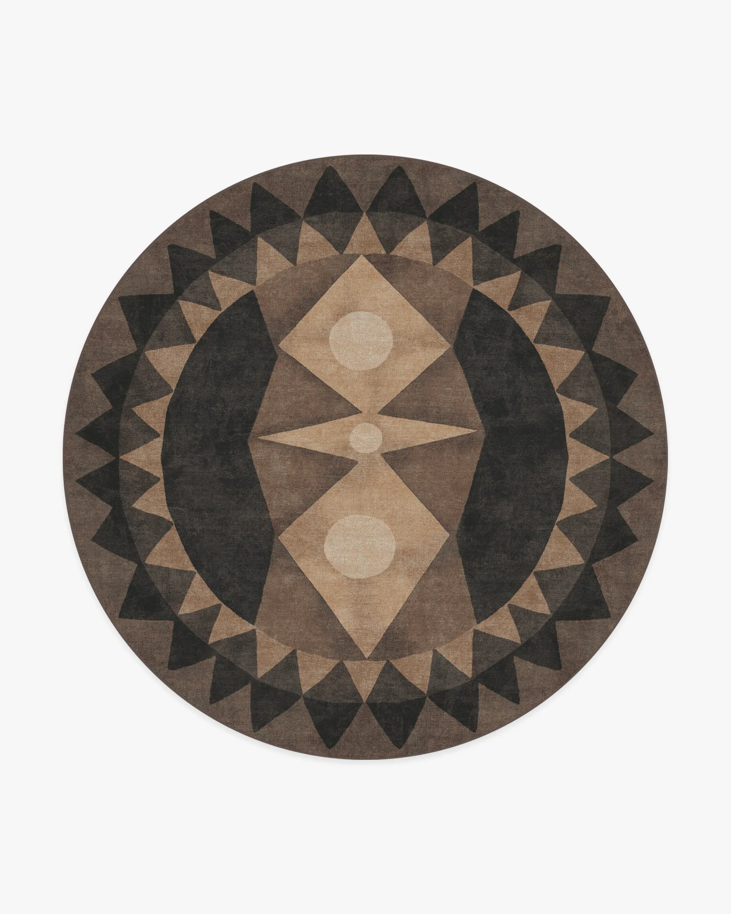 Round Area Rug Machine Washable - Charcoal