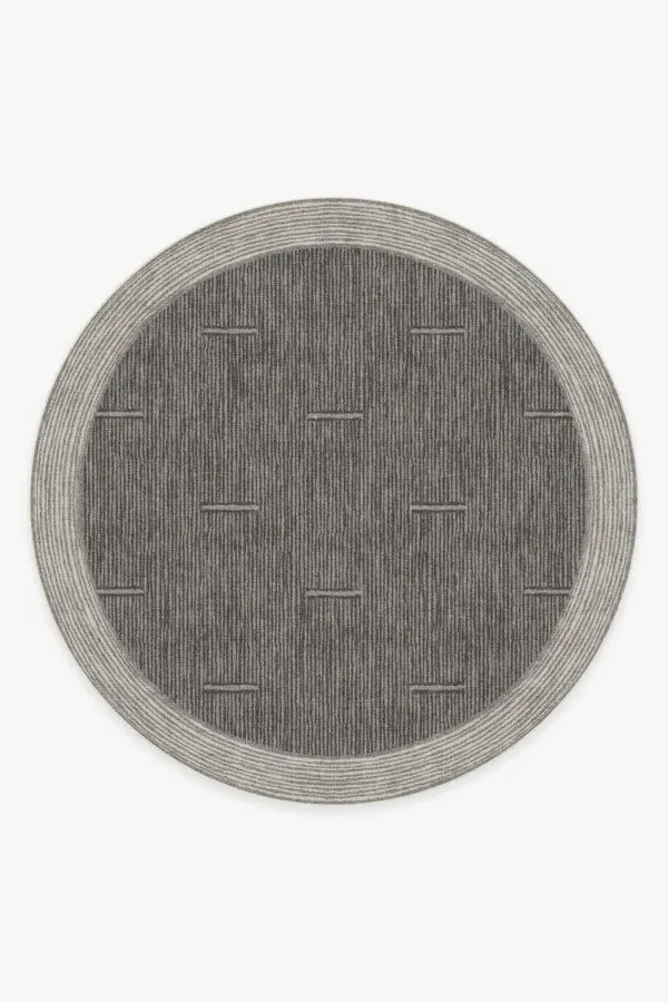 Round Area Rug Machine Washable - Charcoal