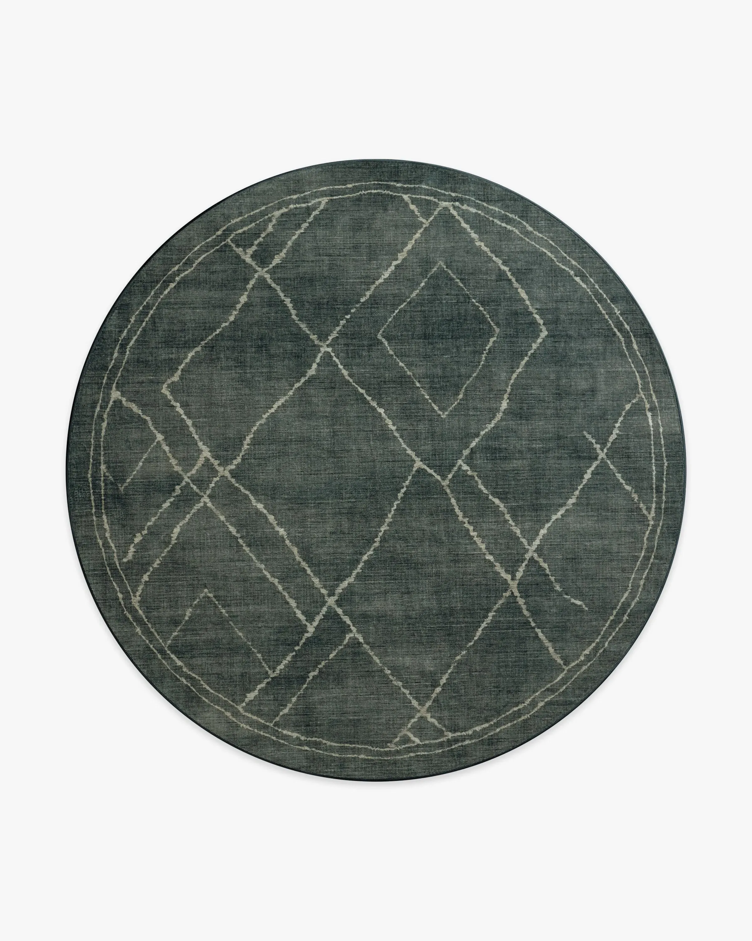 Round Area Rug Machine Washable - Charcoal