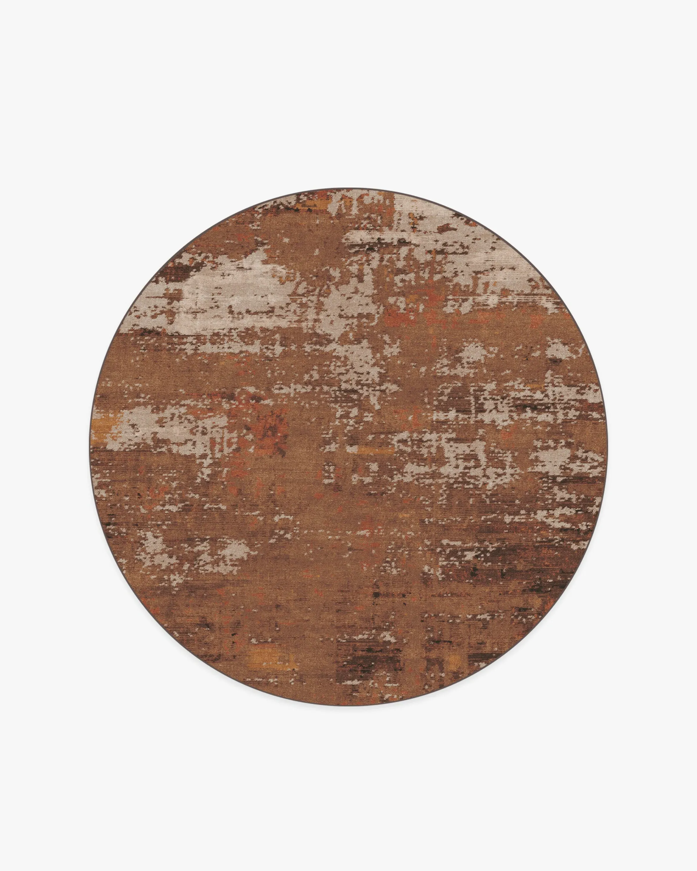 Round Area Rug Machine Washable - Copper