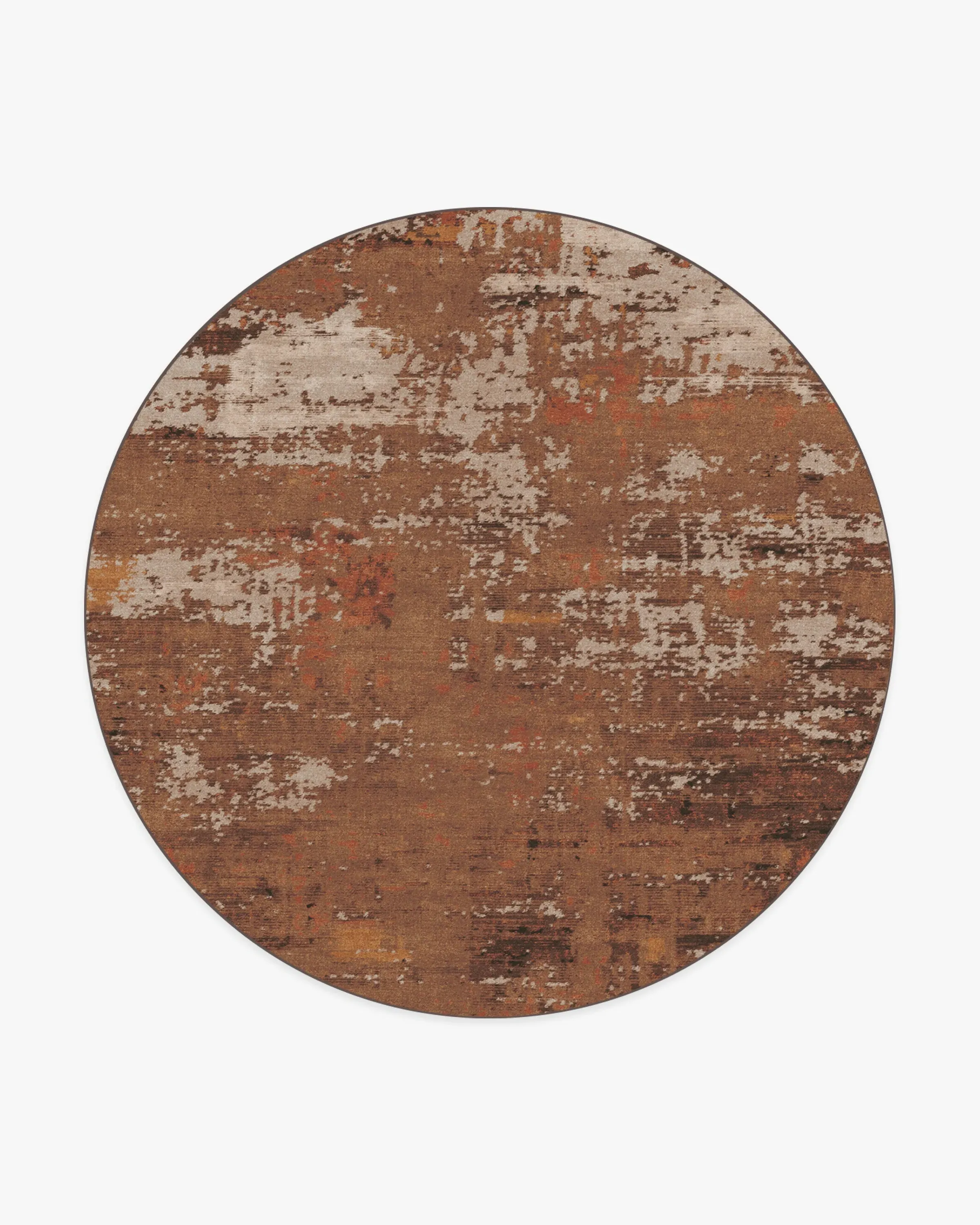 Round Area Rug Machine Washable - Copper