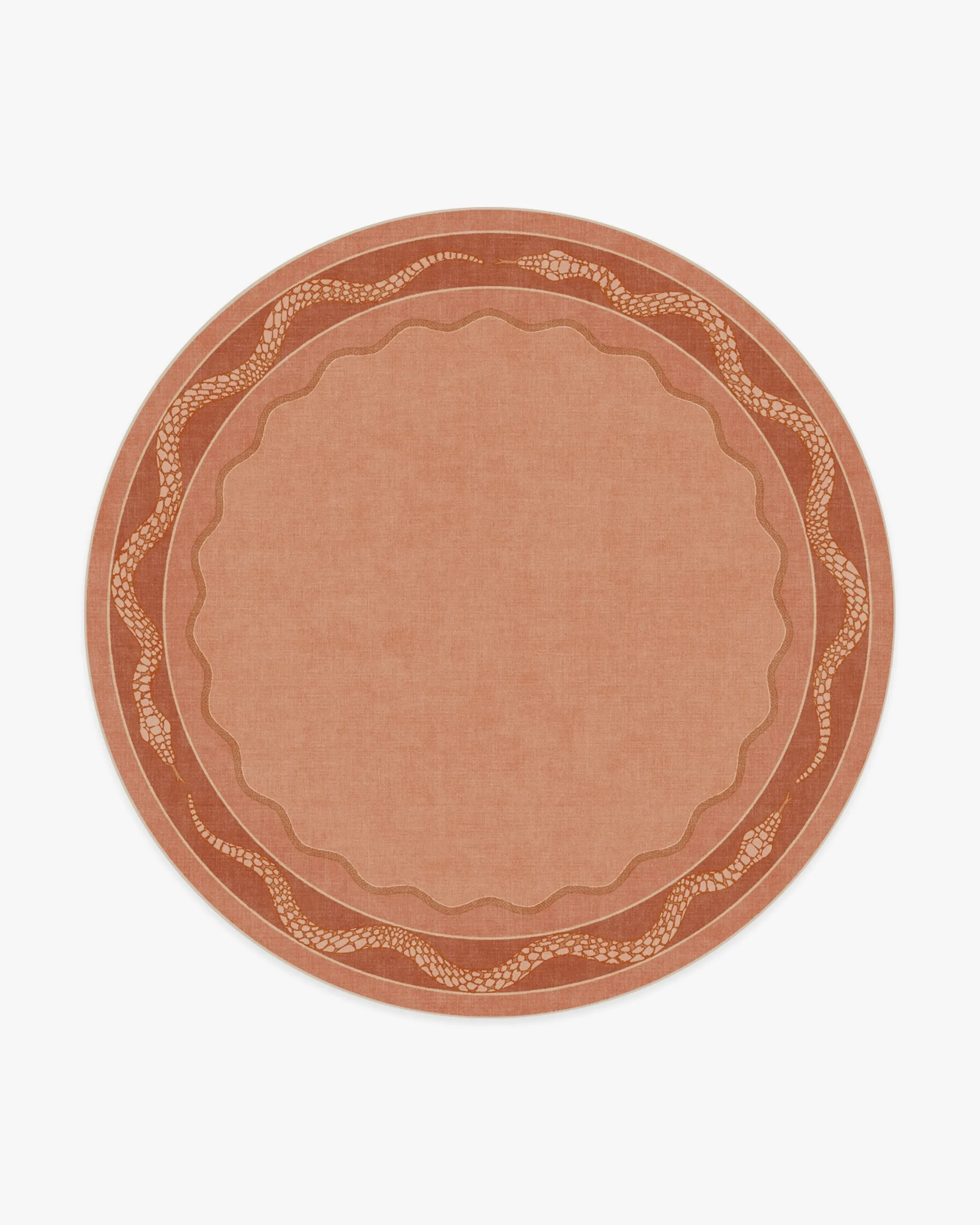 Round Area Rug Machine Washable - Coral