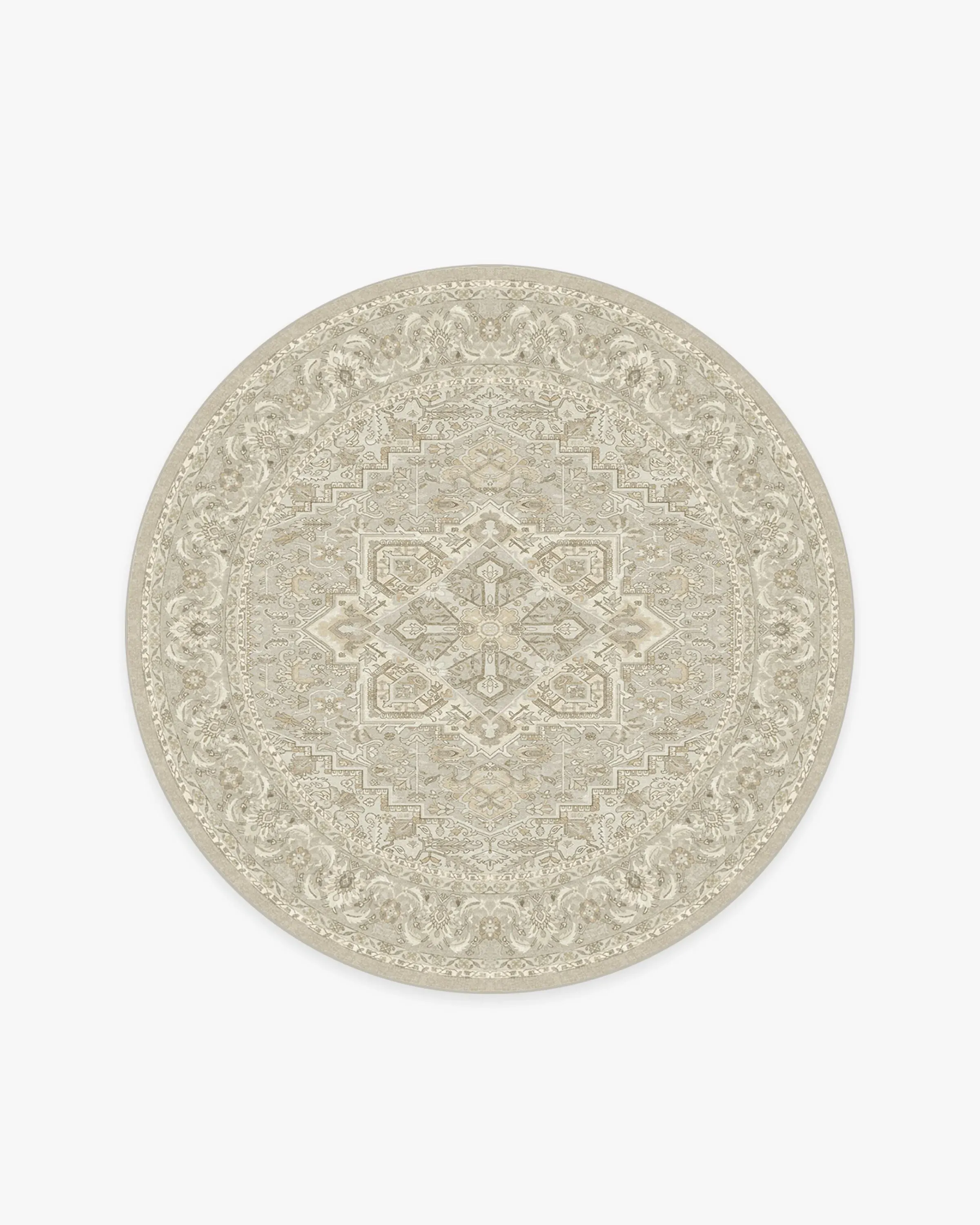 Round Area Rug Machine Washable - Cream