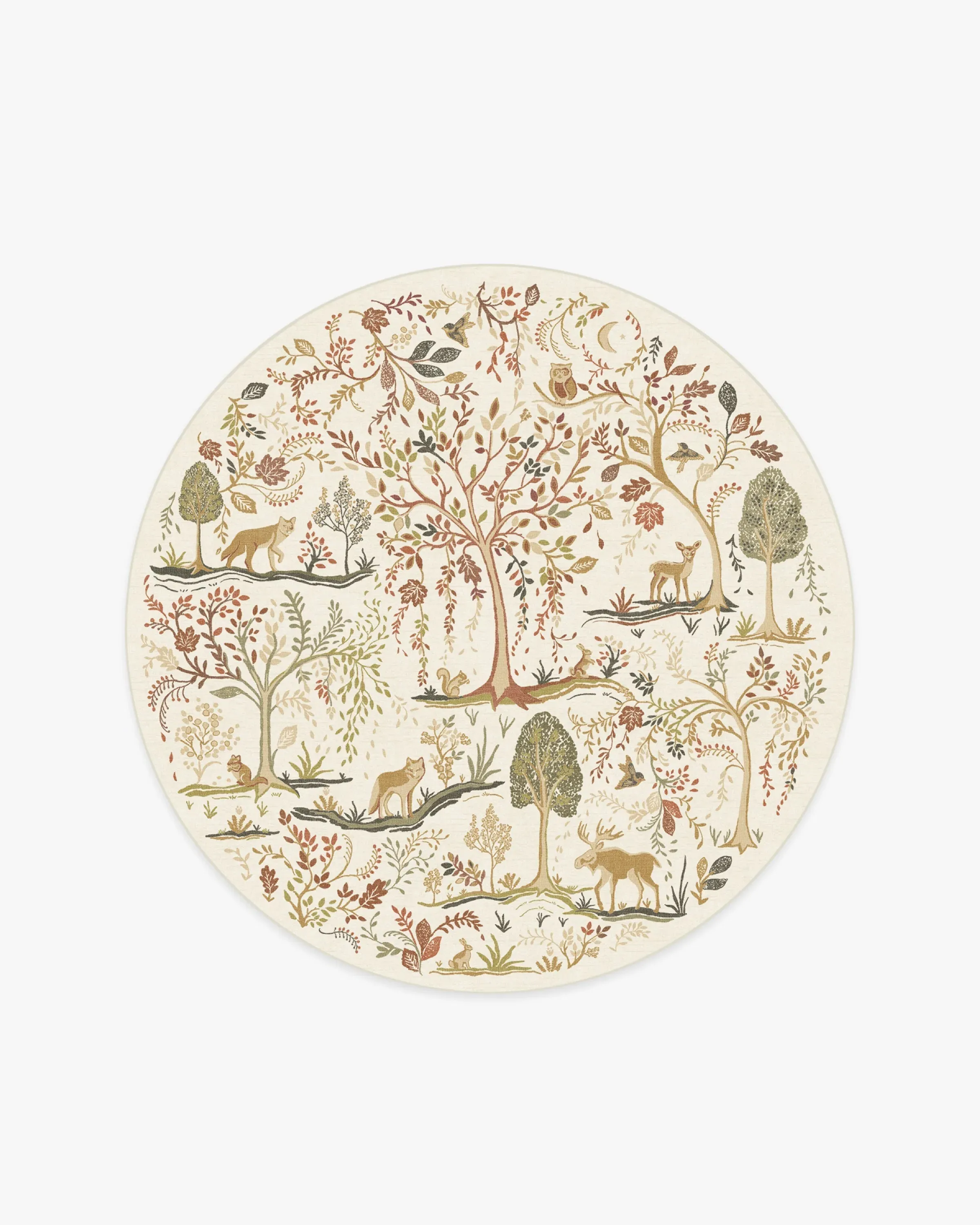 Round Area Rug Machine Washable - Cream