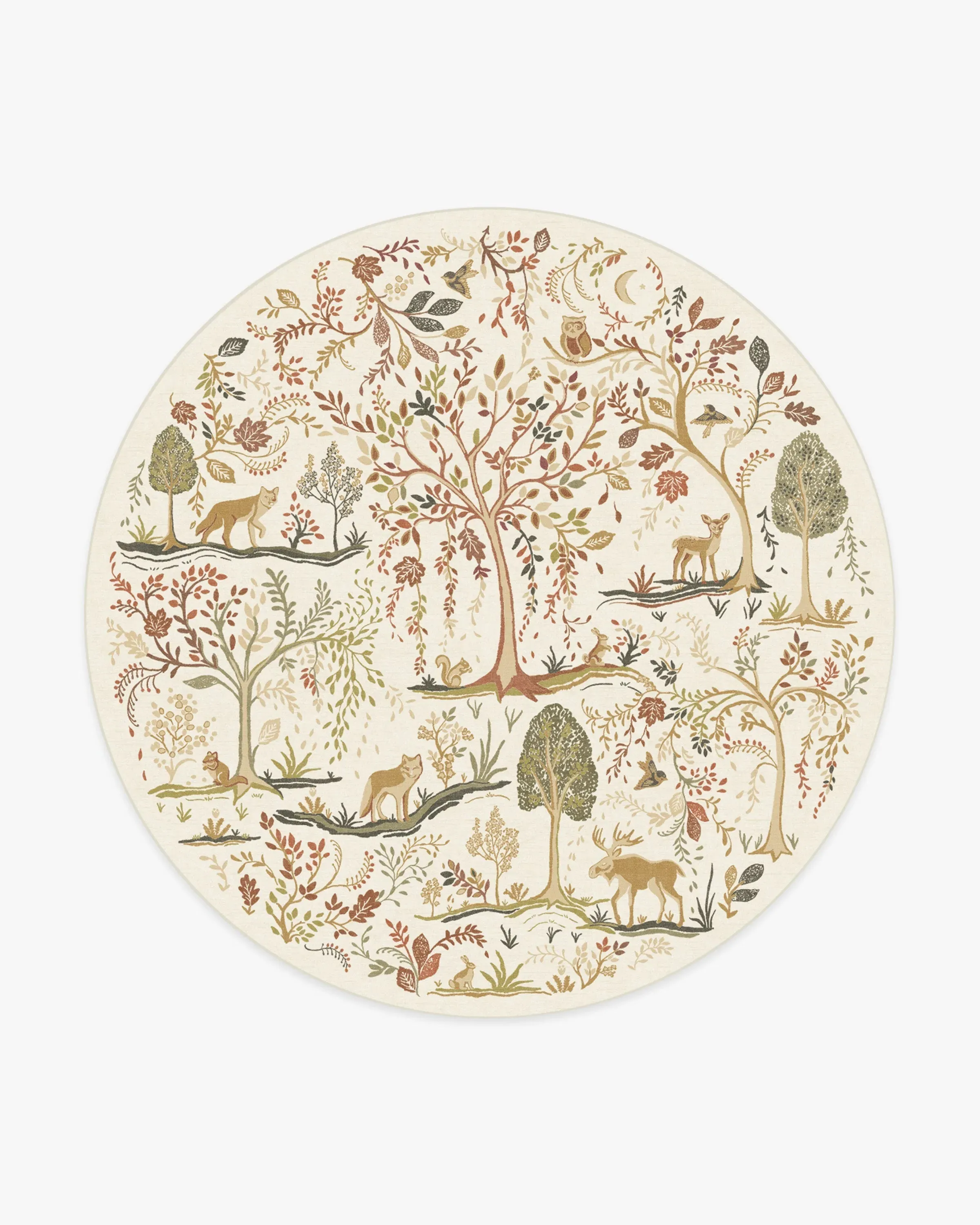 Round Area Rug Machine Washable - Cream