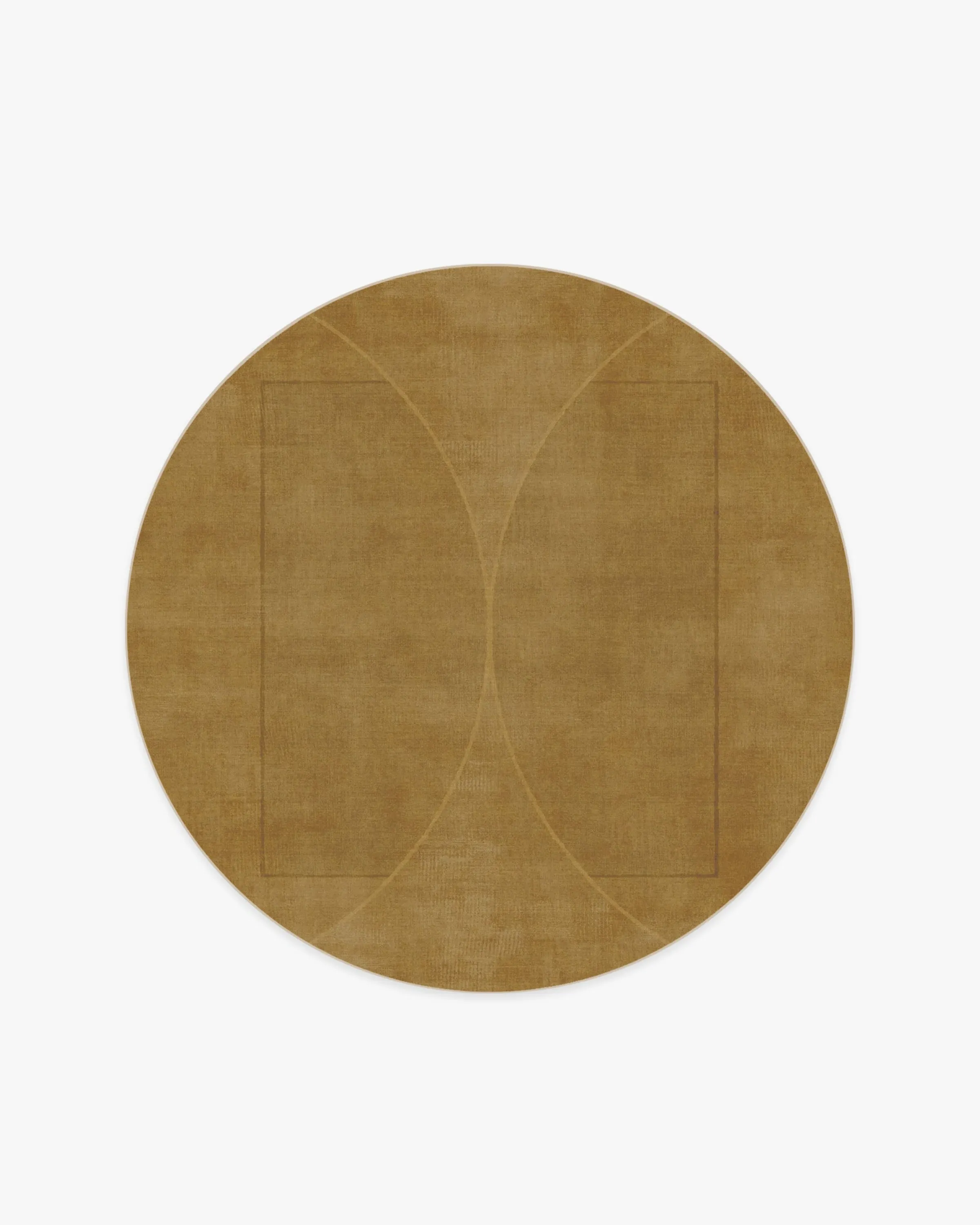 Round Area Rug Machine Washable - Gold, Flatwoven