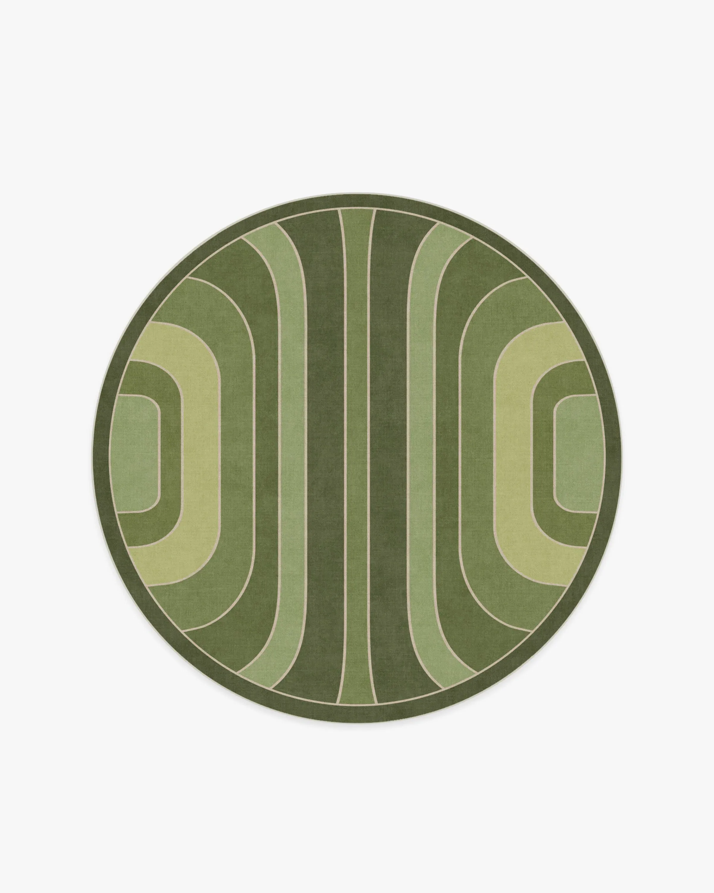 Round Area Rug Machine Washable - Green