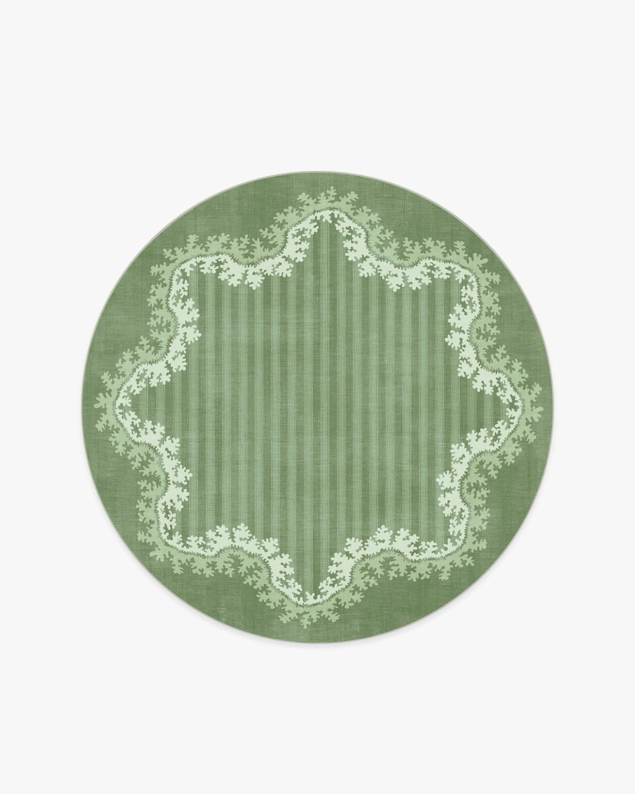 Round Area Rug Machine Washable - Green