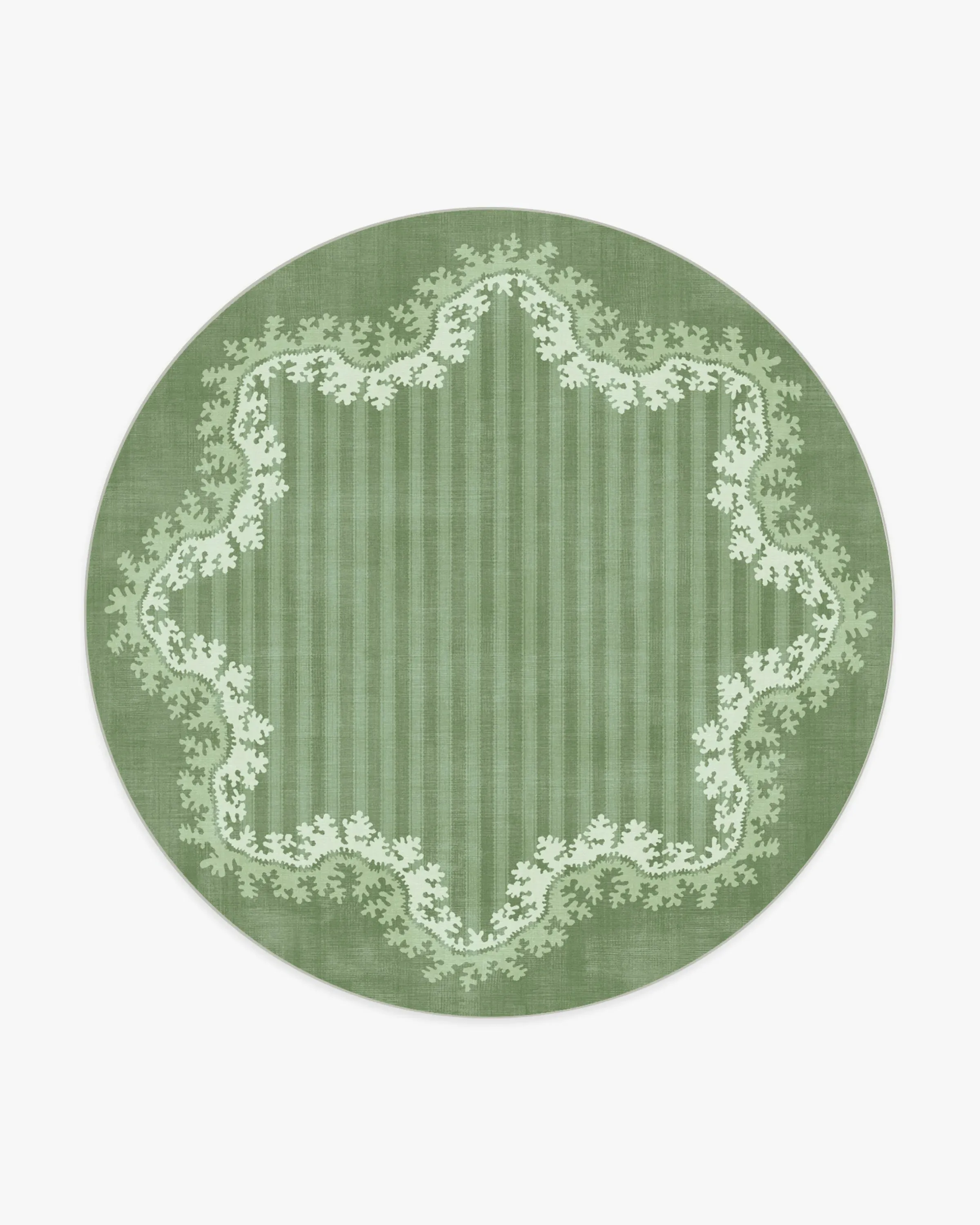 Round Area Rug Machine Washable - Green