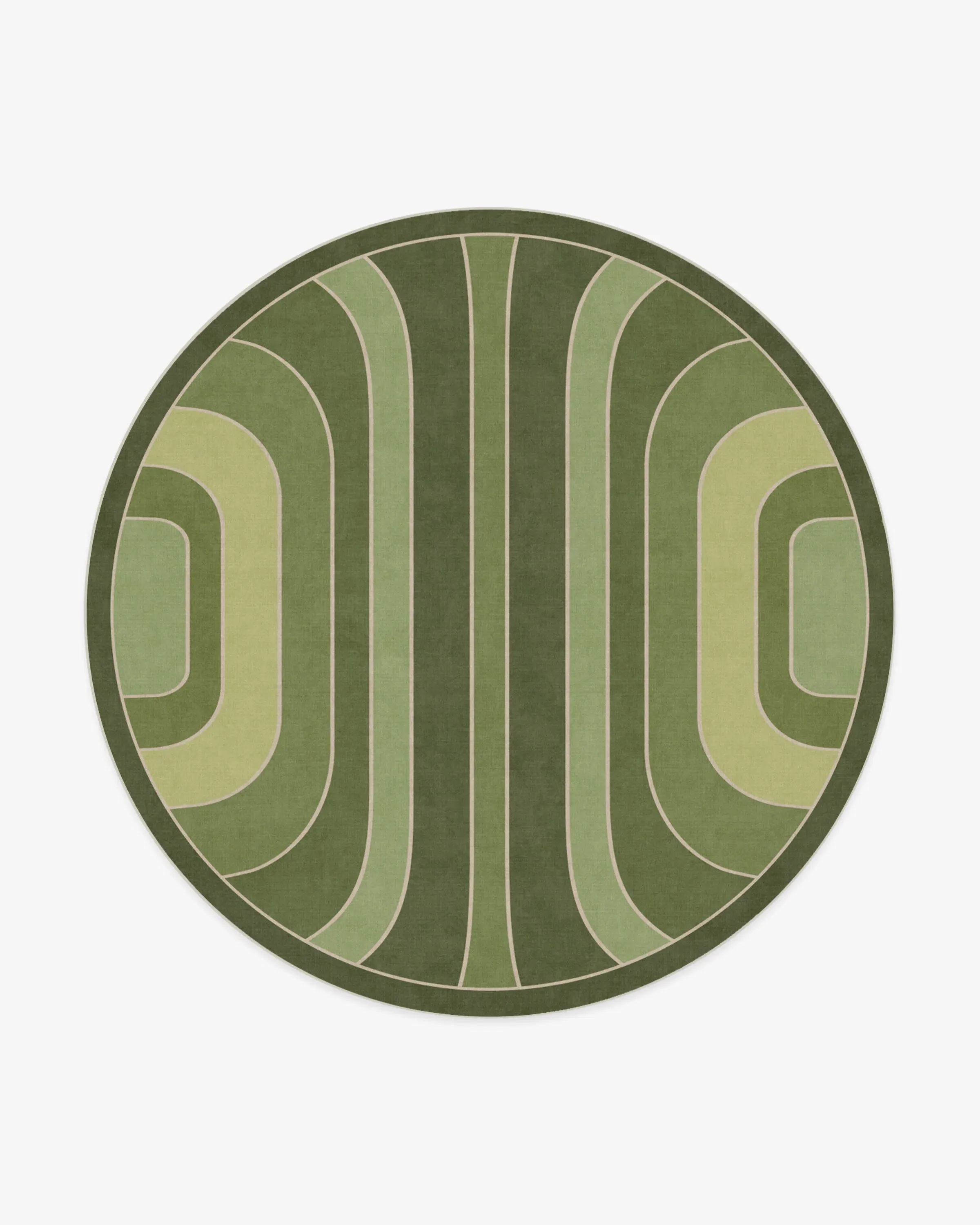 Round Area Rug Machine Washable - Green