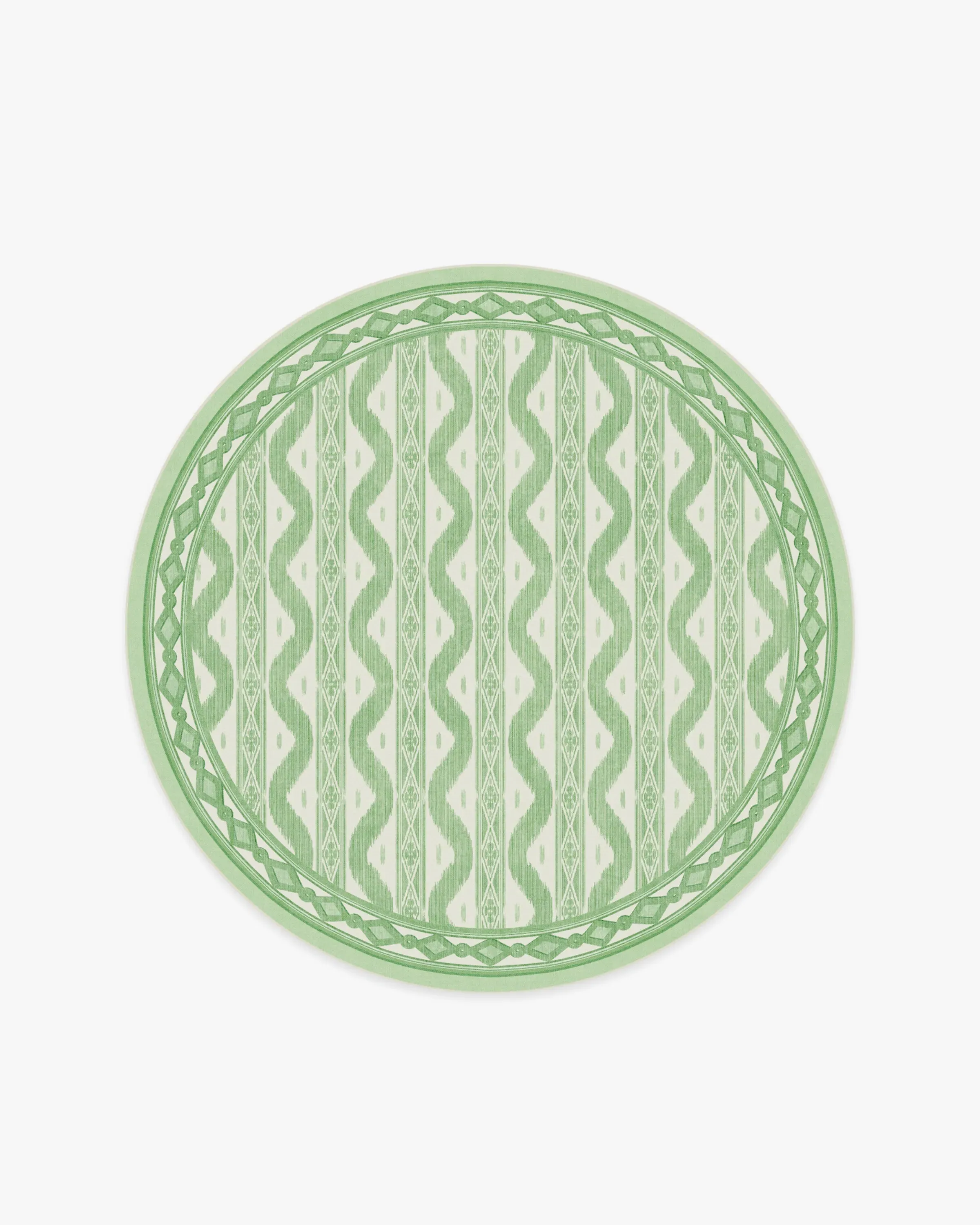 Round Area Rug Machine Washable - Green