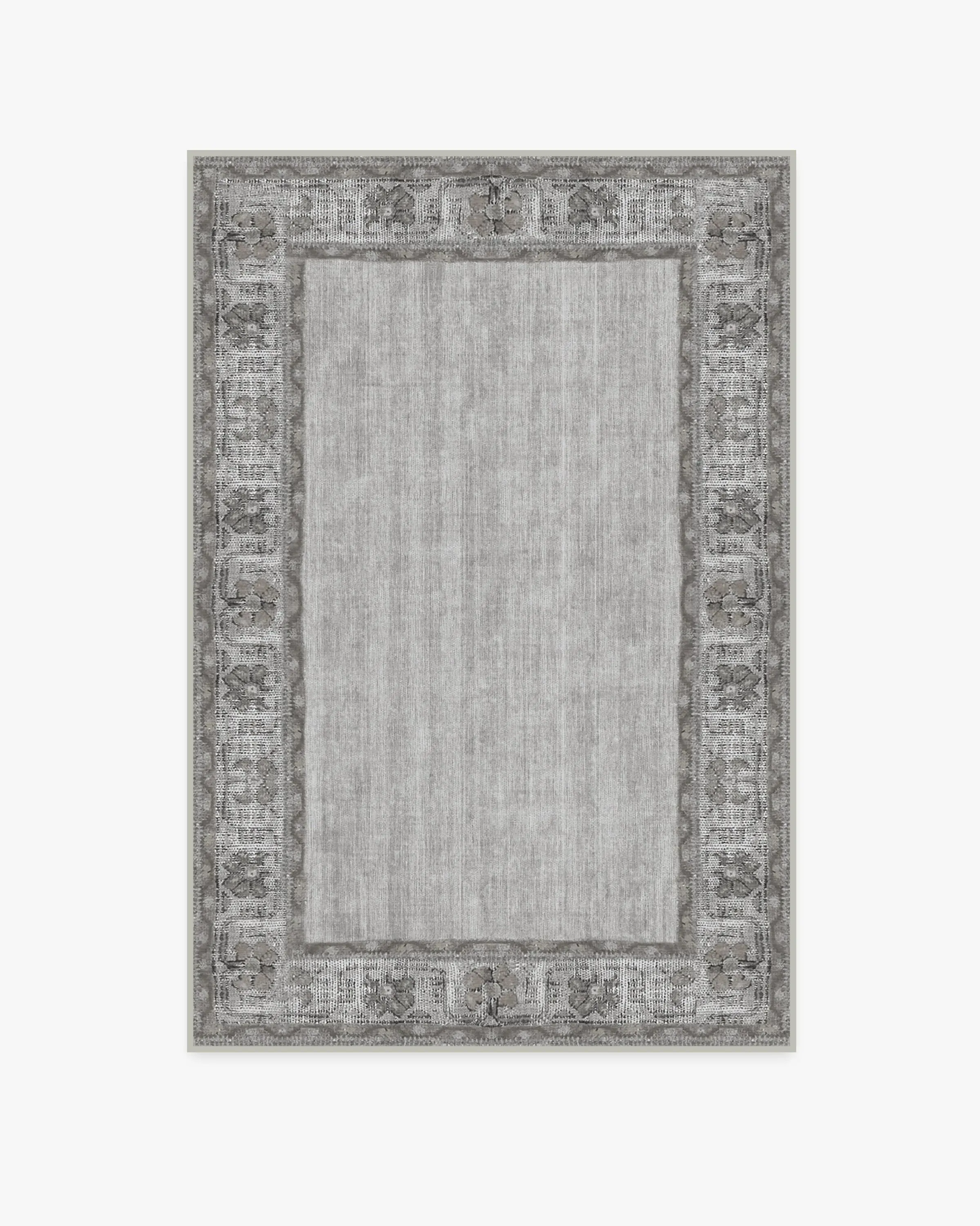 Round Area Rug Machine Washable - Grey