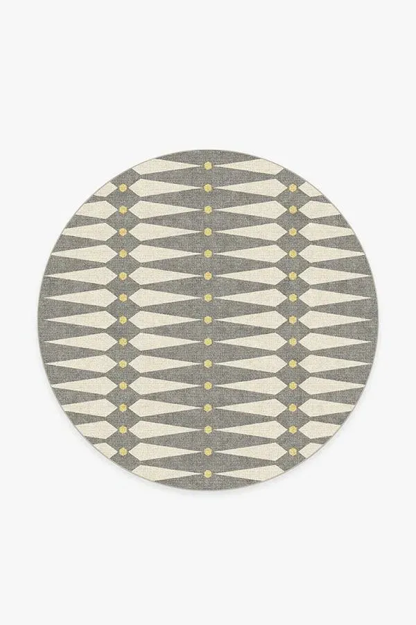 Round Area Rug Machine Washable - Grey