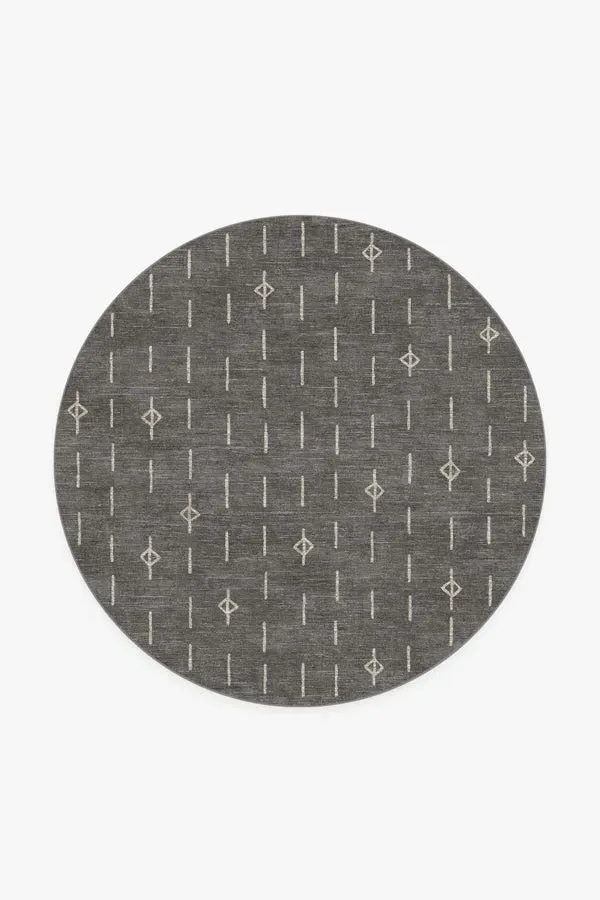 Round Area Rug Machine Washable - Grey