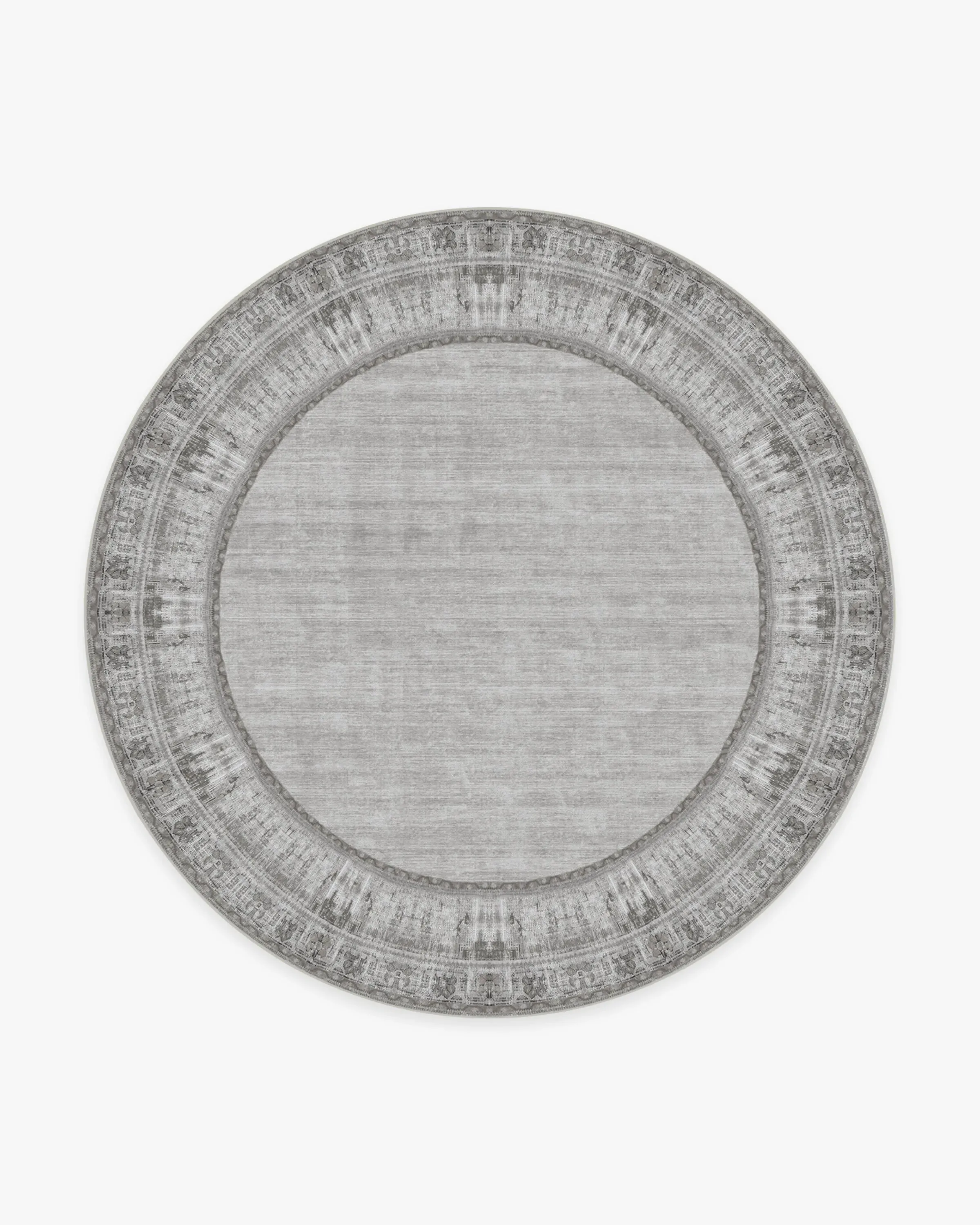 Round Area Rug Machine Washable - Grey