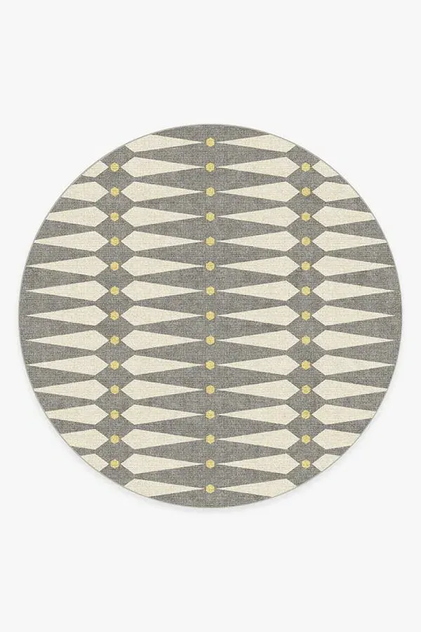 Round Area Rug Machine Washable - Grey
