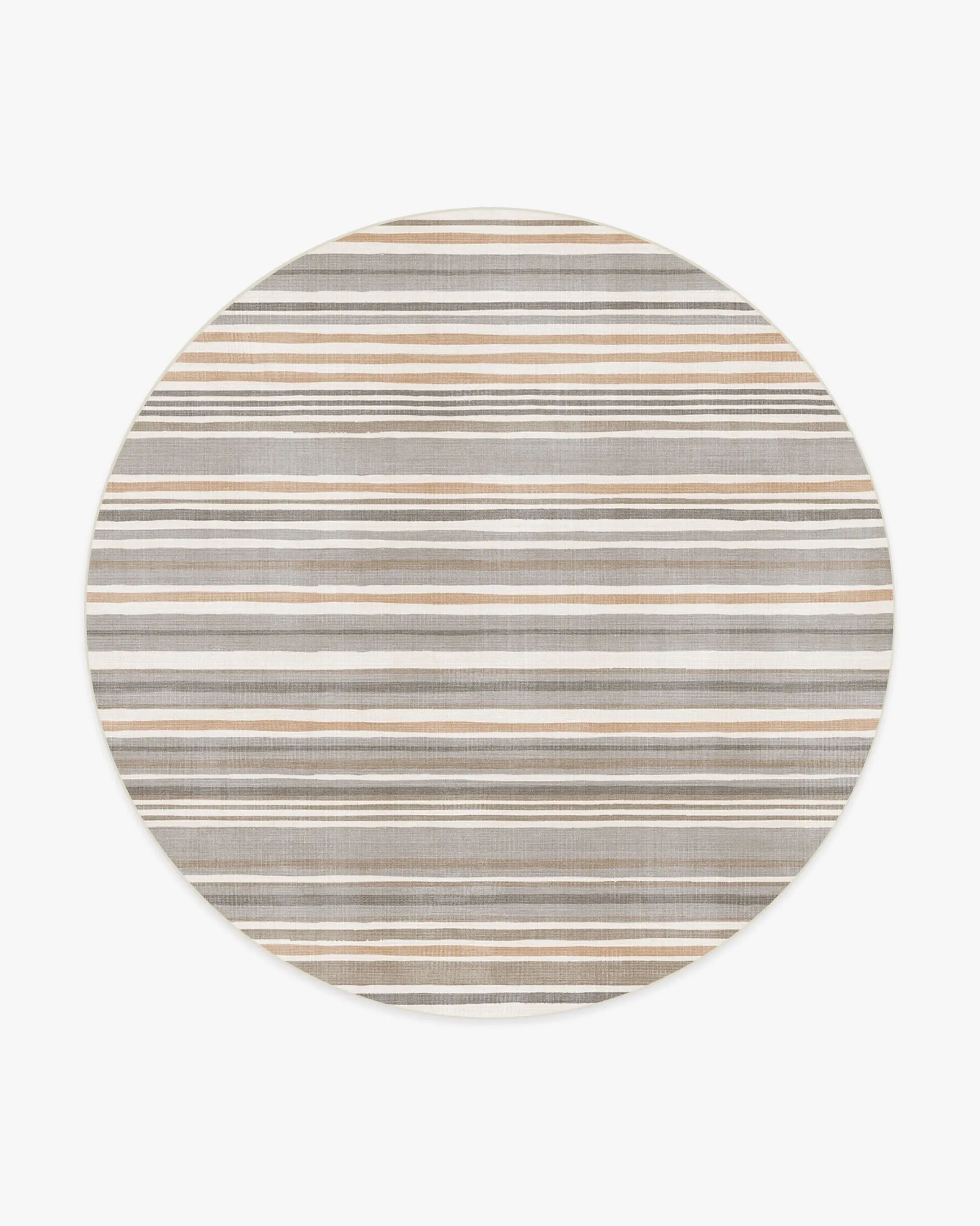 Round Area Rug Machine Washable - Grey, Flatwoven
