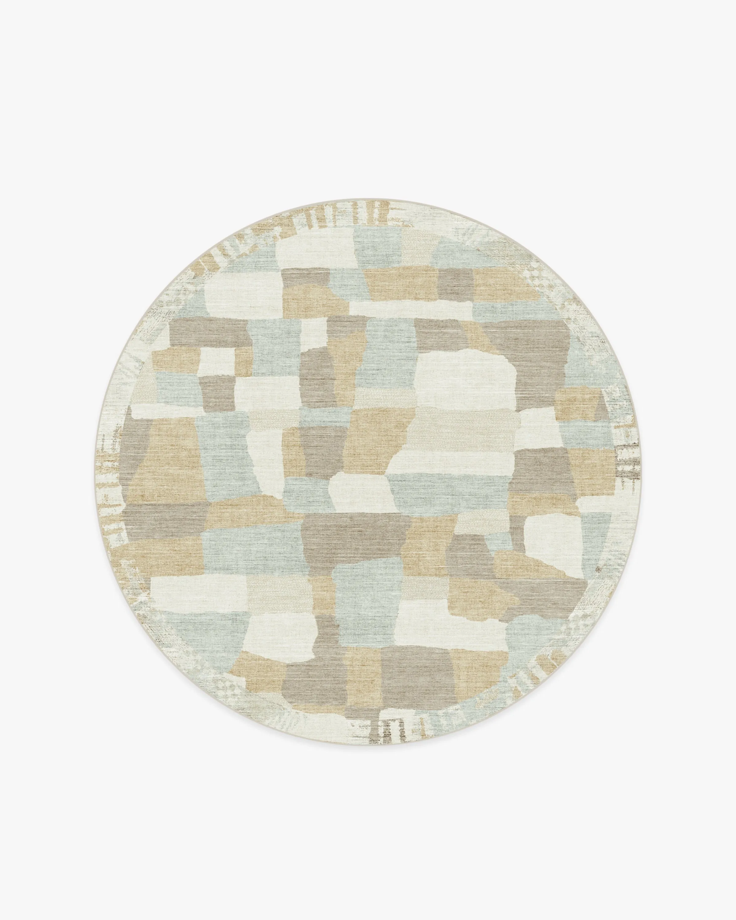 Round Area Rug Machine Washable - Grey, Flatwoven