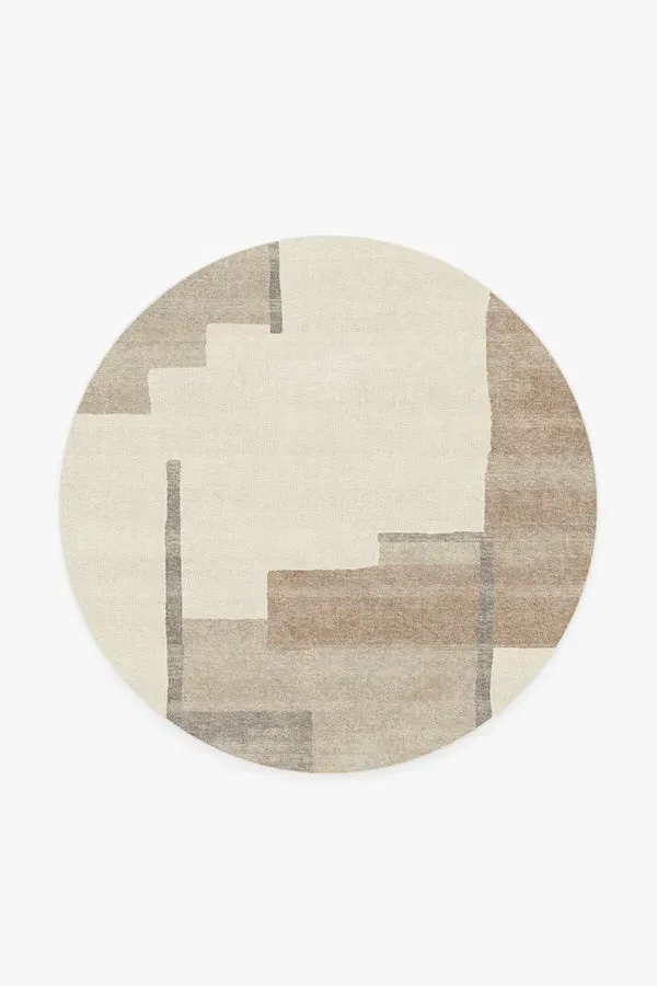 Round Area Rug Machine Washable - Ivory
