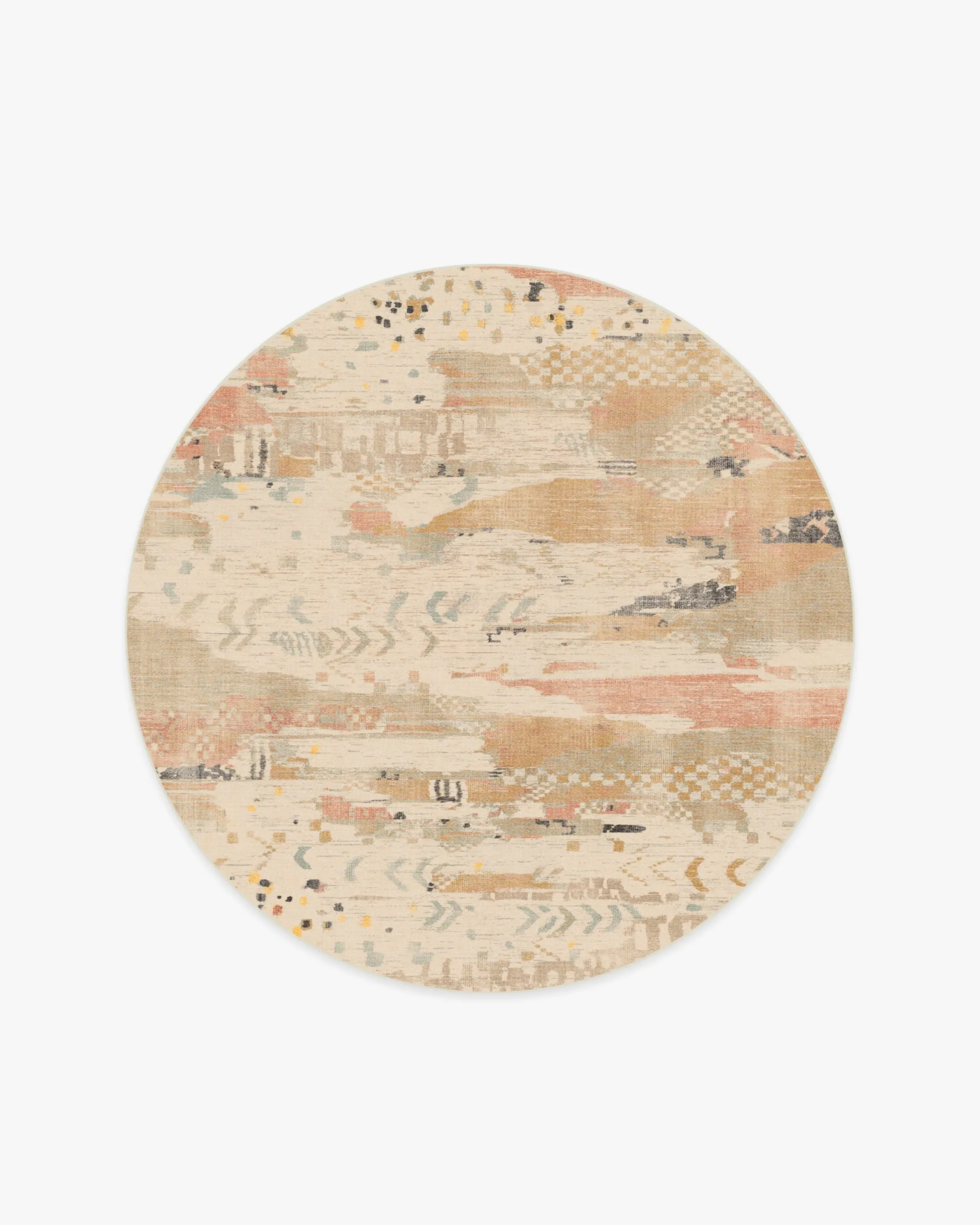 Round Area Rug Machine Washable - Ivory