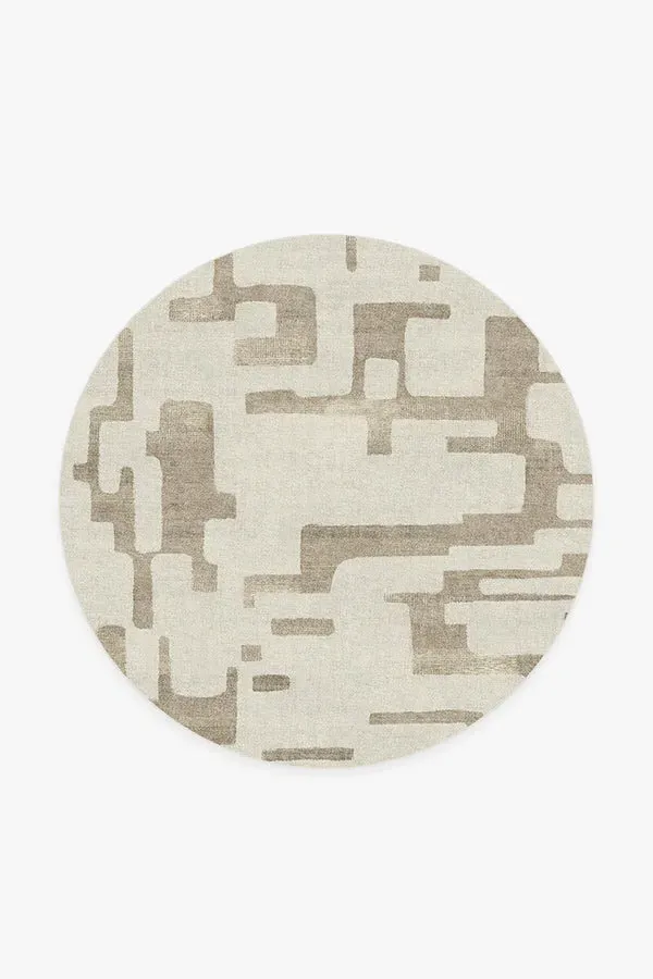 Round Area Rug Machine Washable - Ivory