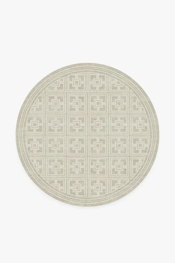Round Area Rug Machine Washable - Ivory