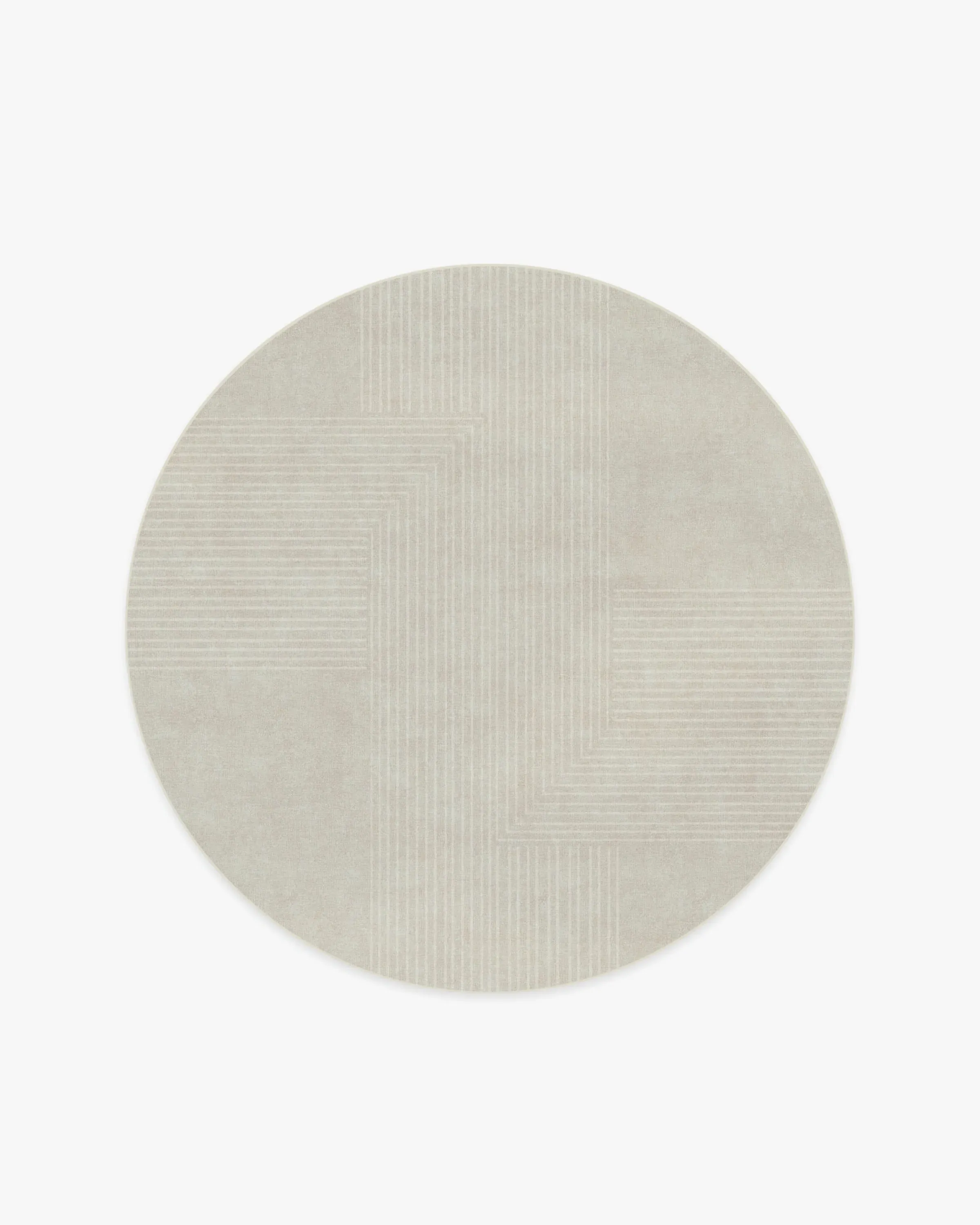 Round Area Rug Machine Washable - Ivory