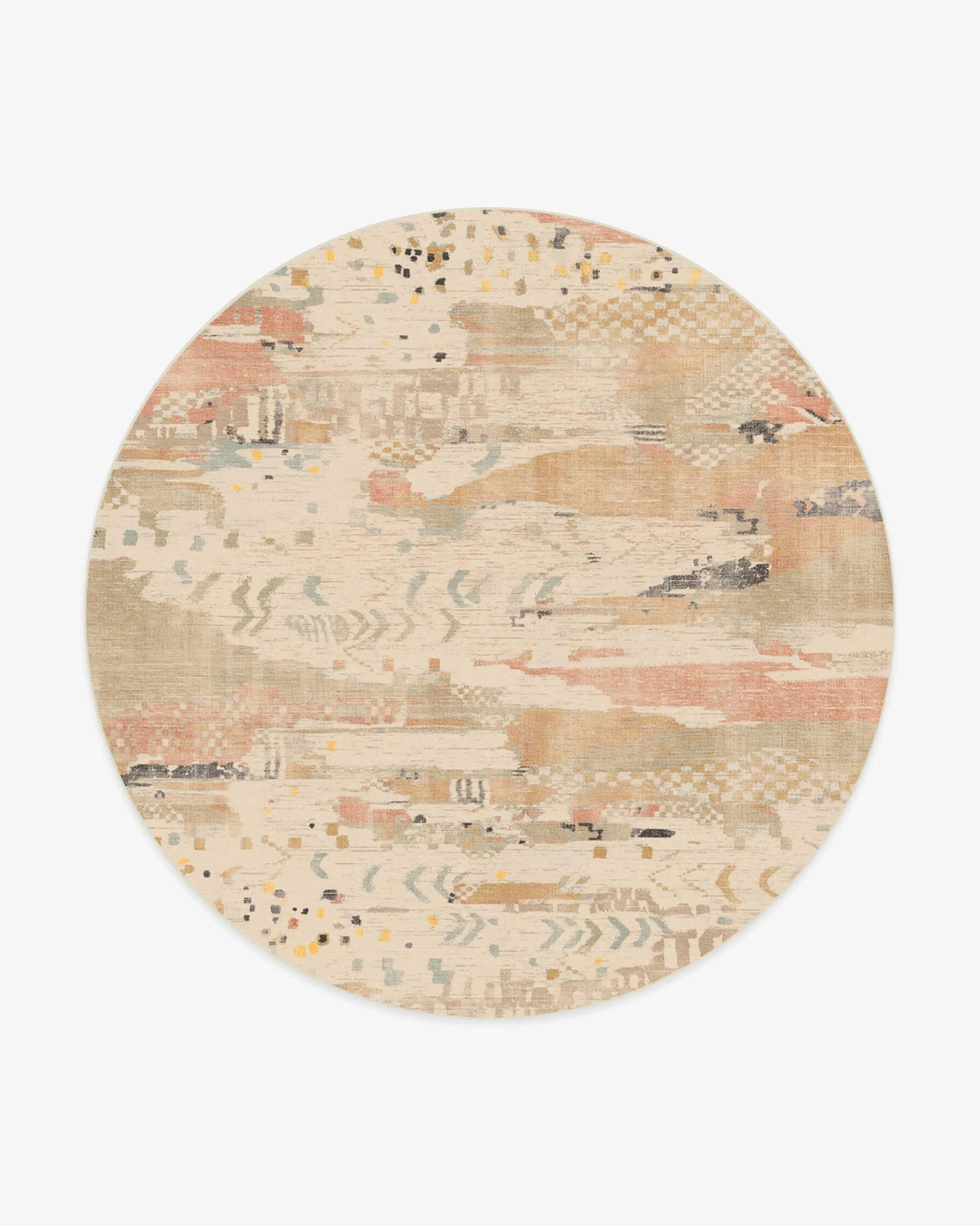 Round Area Rug Machine Washable - Ivory