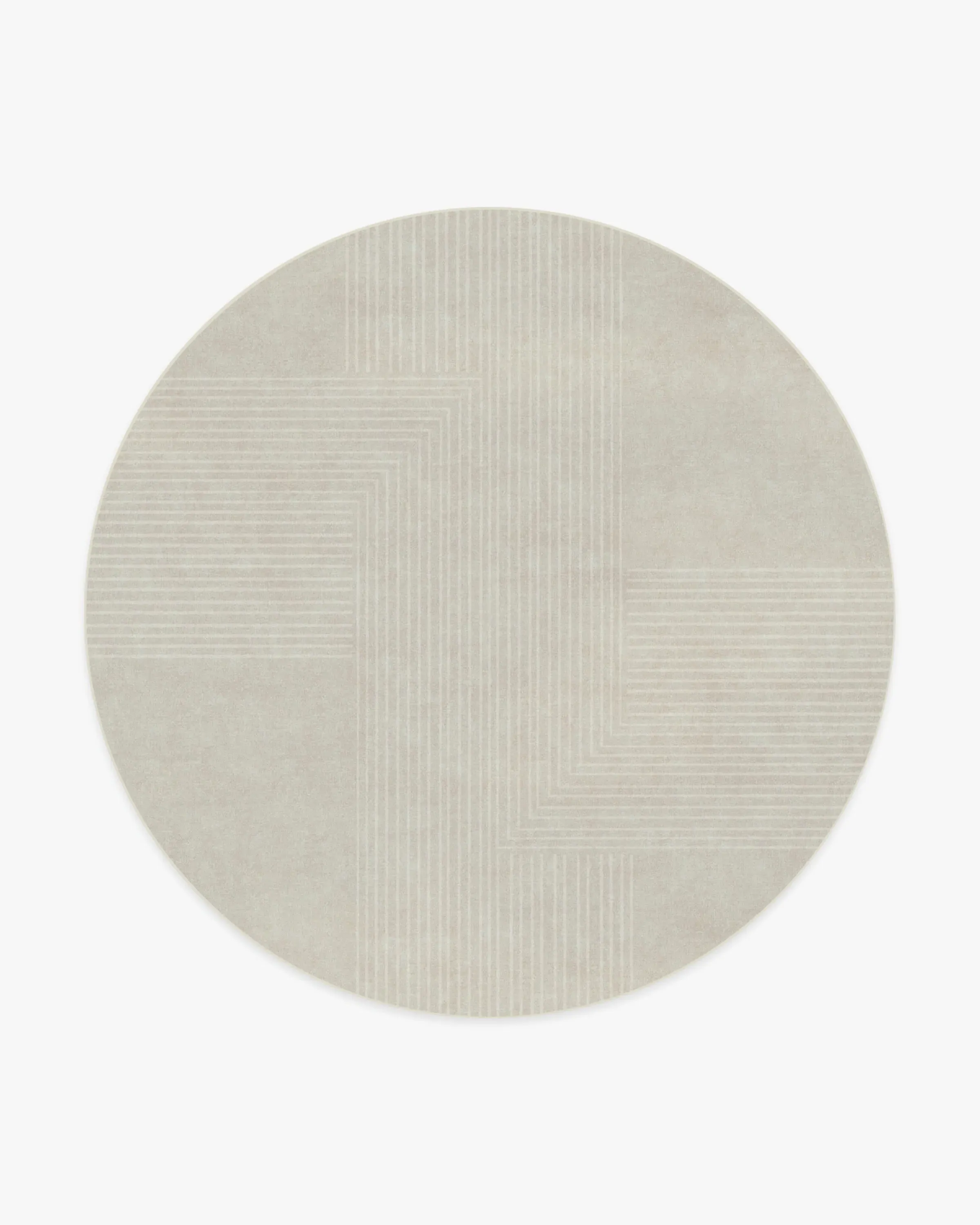 Round Area Rug Machine Washable - Ivory