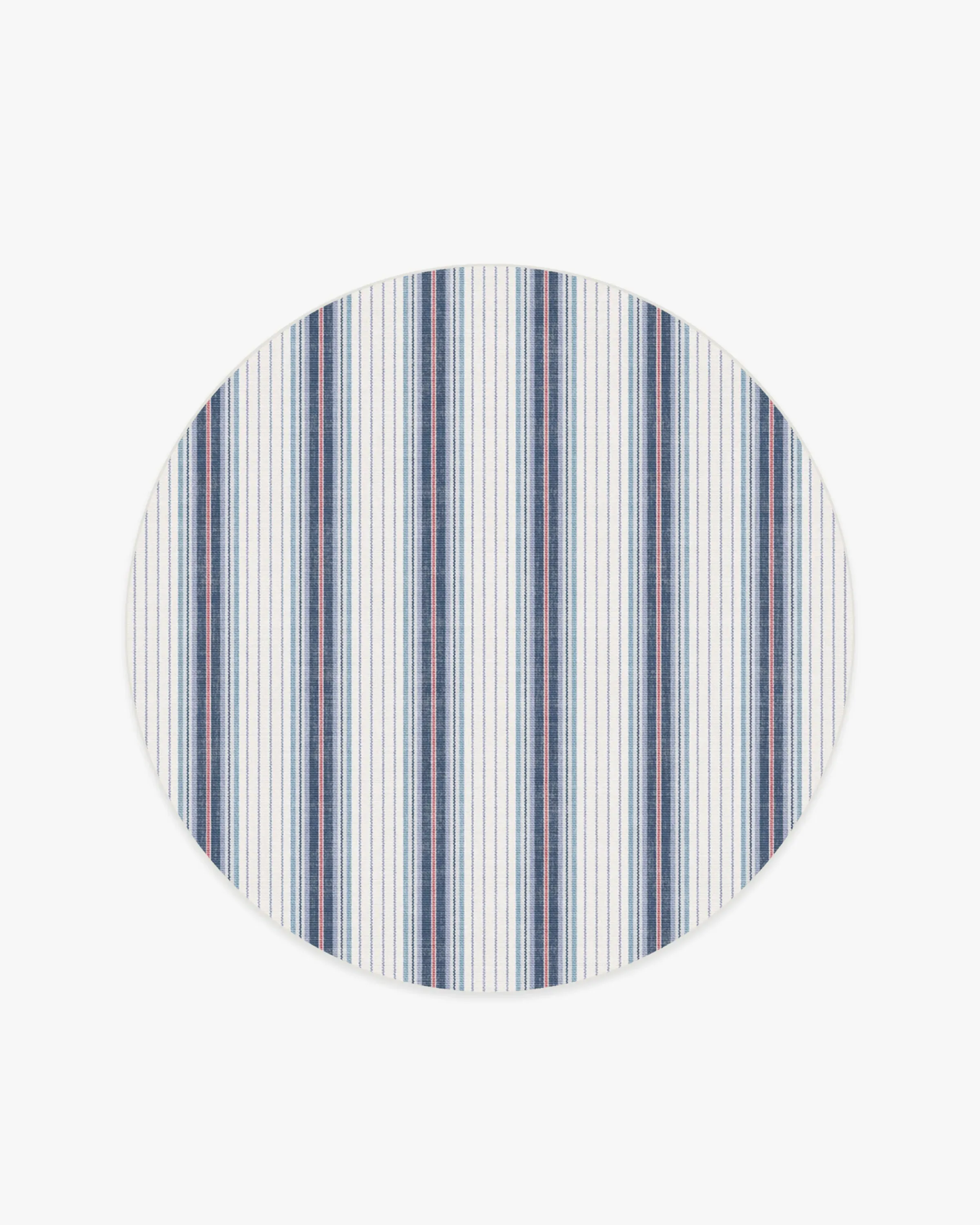 Round Area Rug Machine Washable - Ivory, Indigo