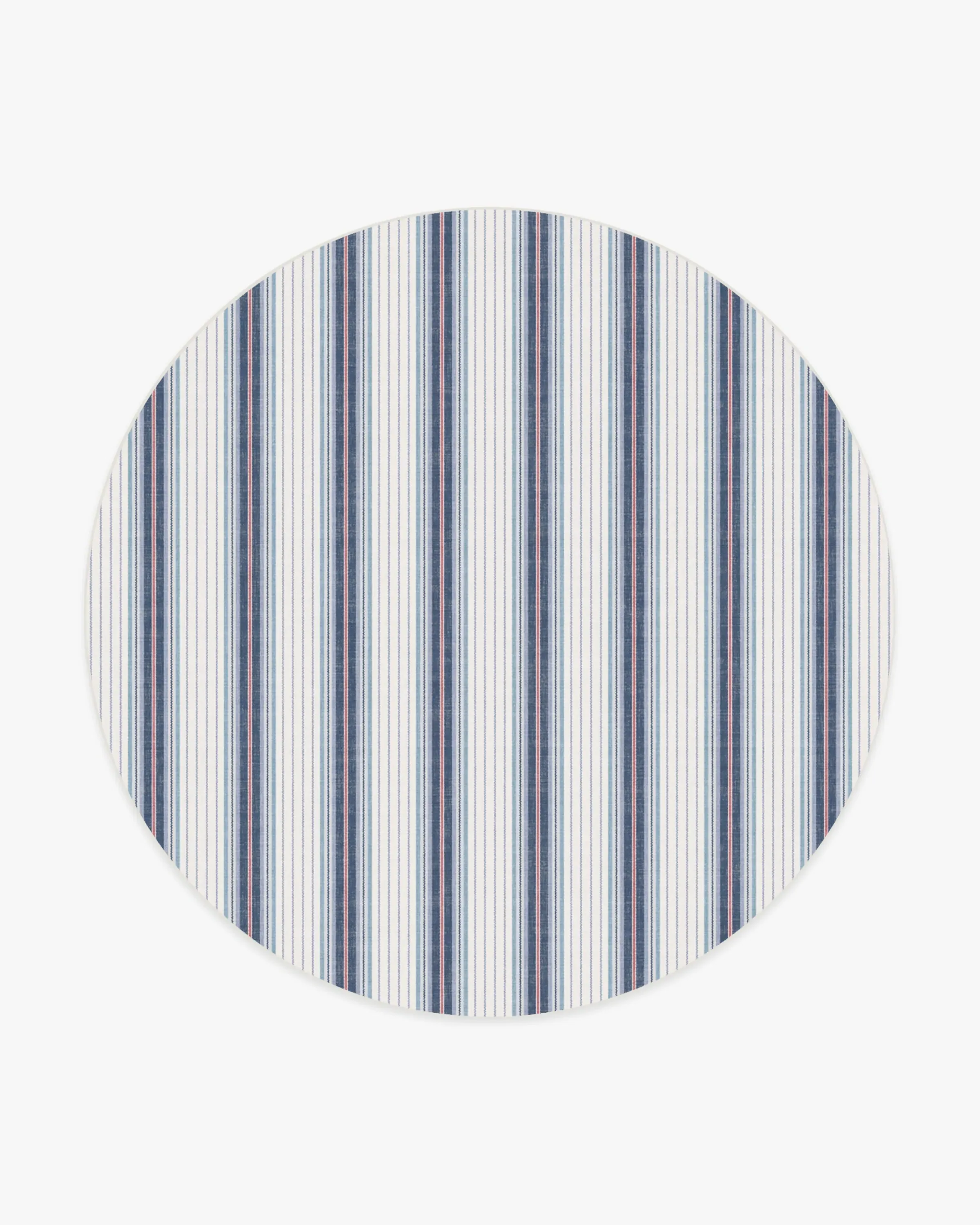 Round Area Rug Machine Washable - Ivory, Indigo