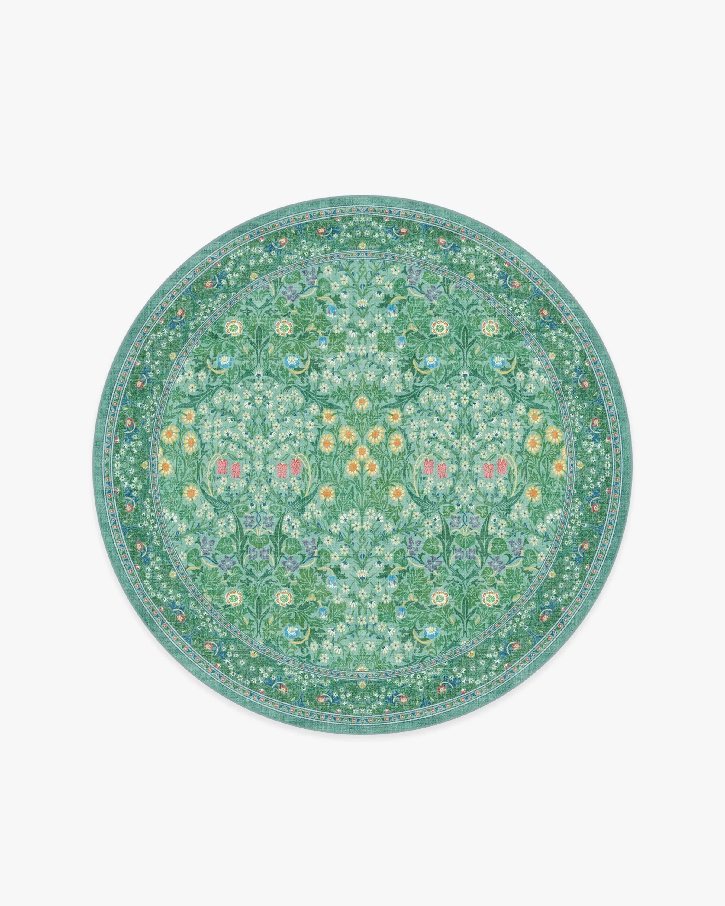 Round Area Rug Machine Washable - Jade