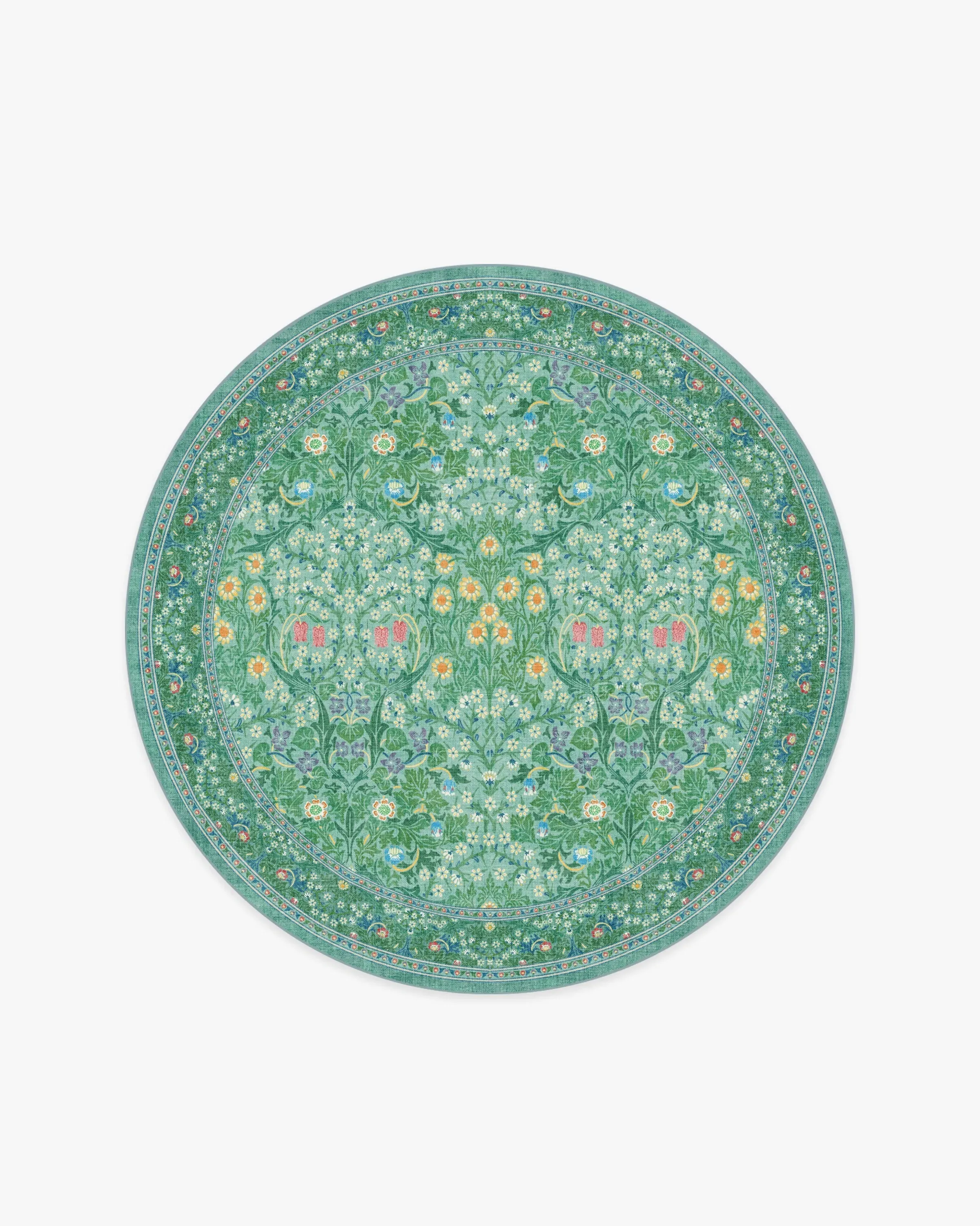 Round Area Rug Machine Washable - Jade
