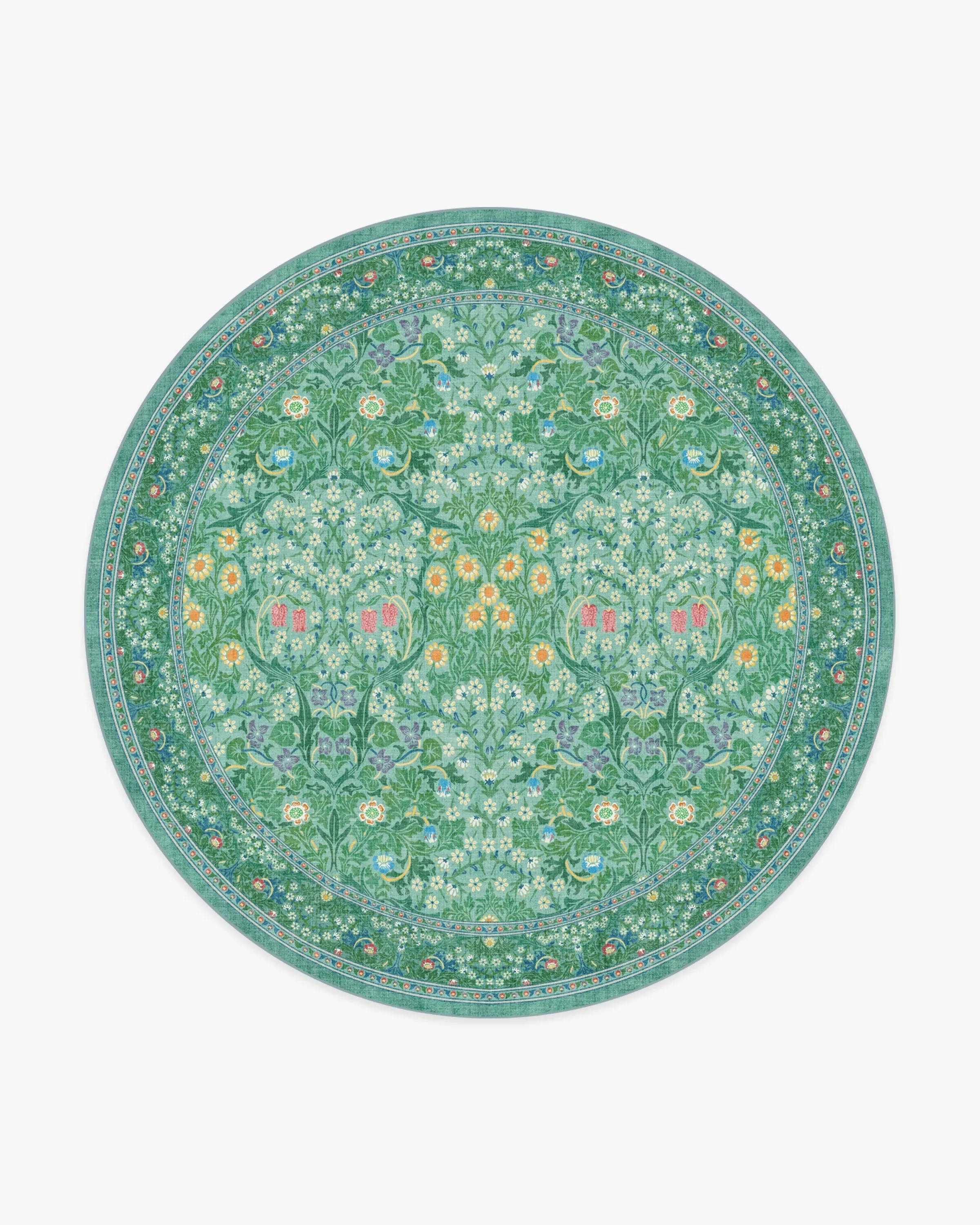 Round Area Rug Machine Washable - Jade
