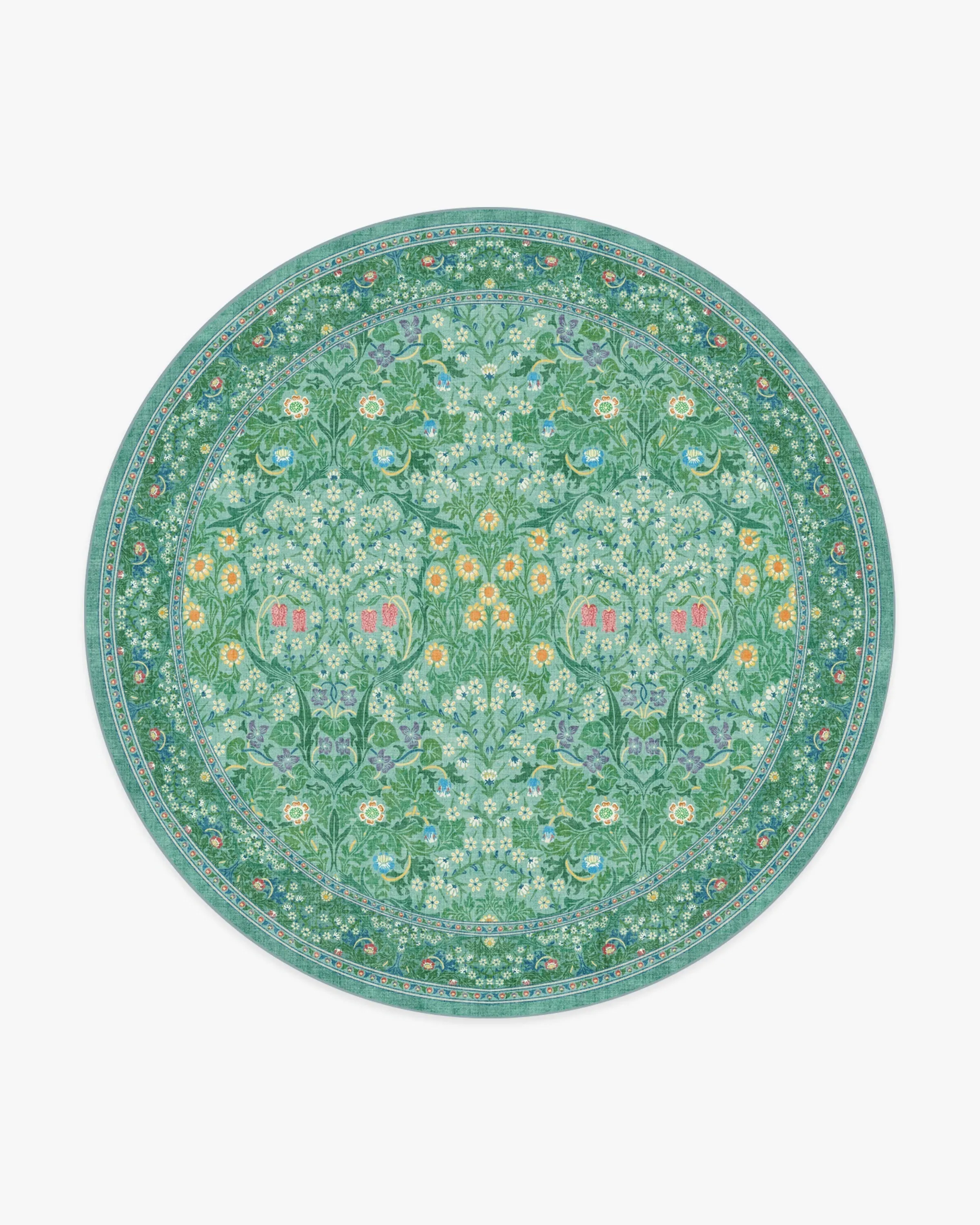 Round Area Rug Machine Washable - Jade