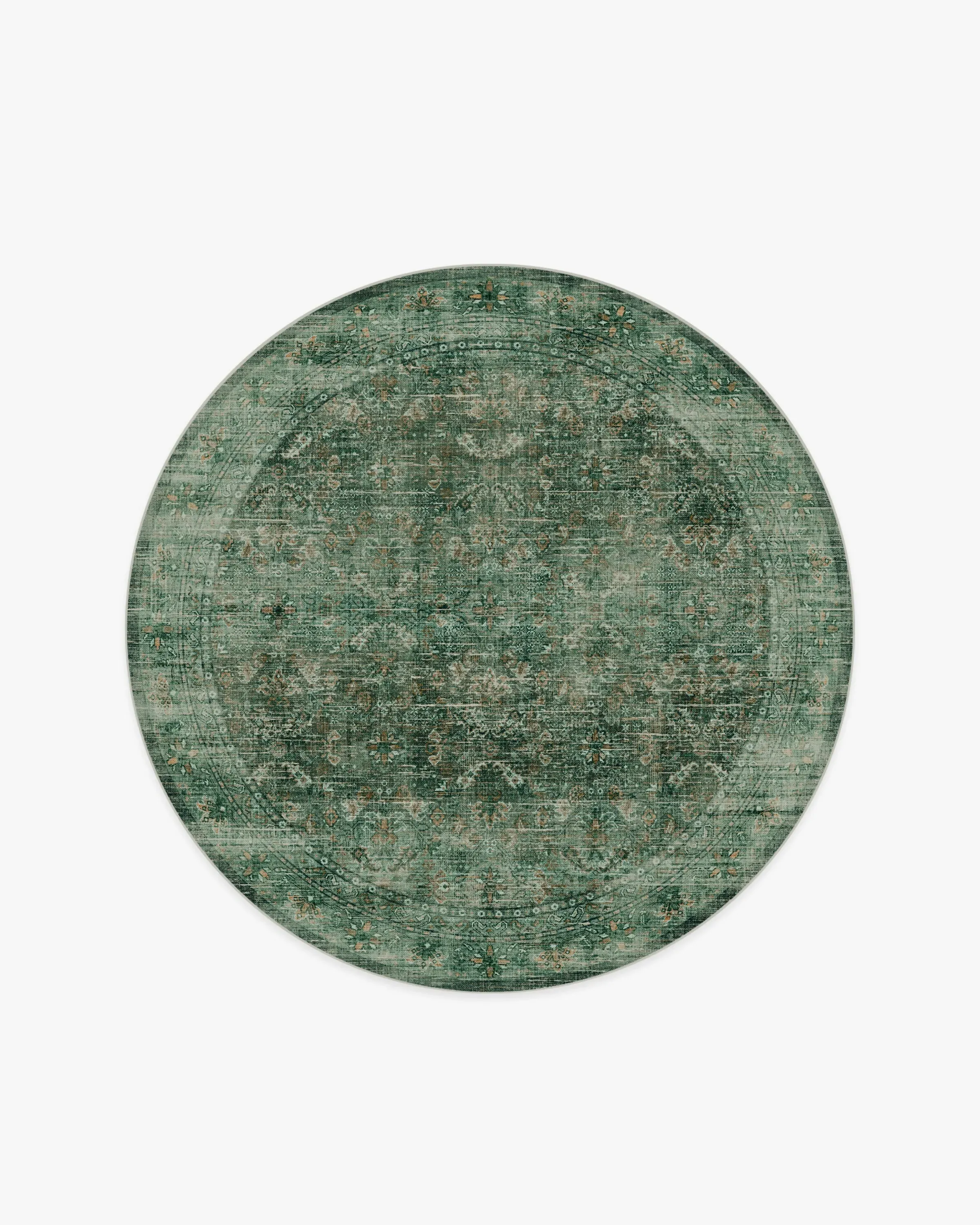 Round Area Rug Machine Washable - Jade Green