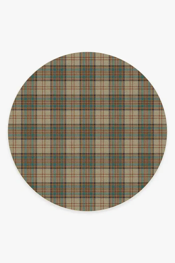 Round Area Rug Machine Washable - Khaki, Chenille