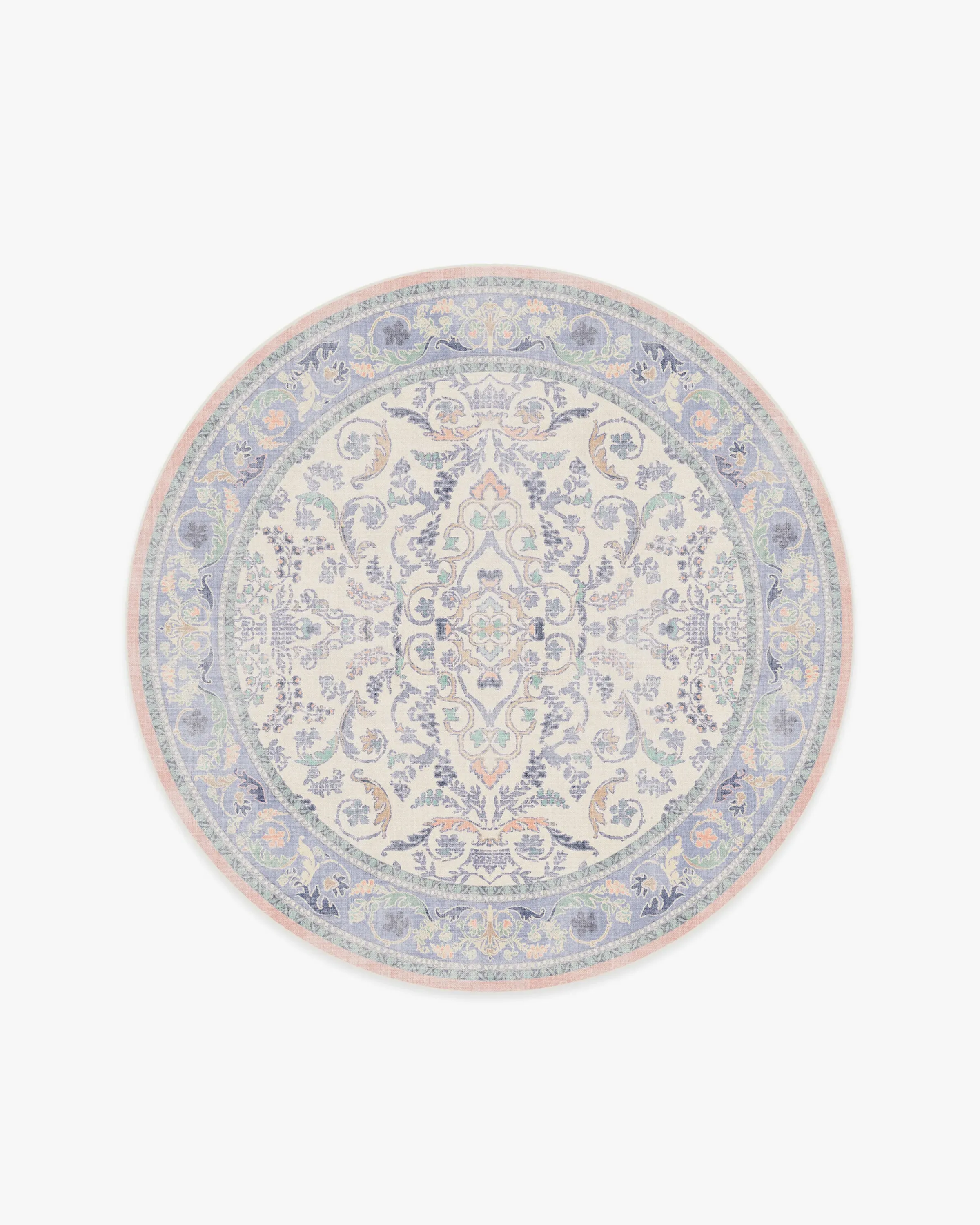 Round Area Rug Machine Washable - Lavender