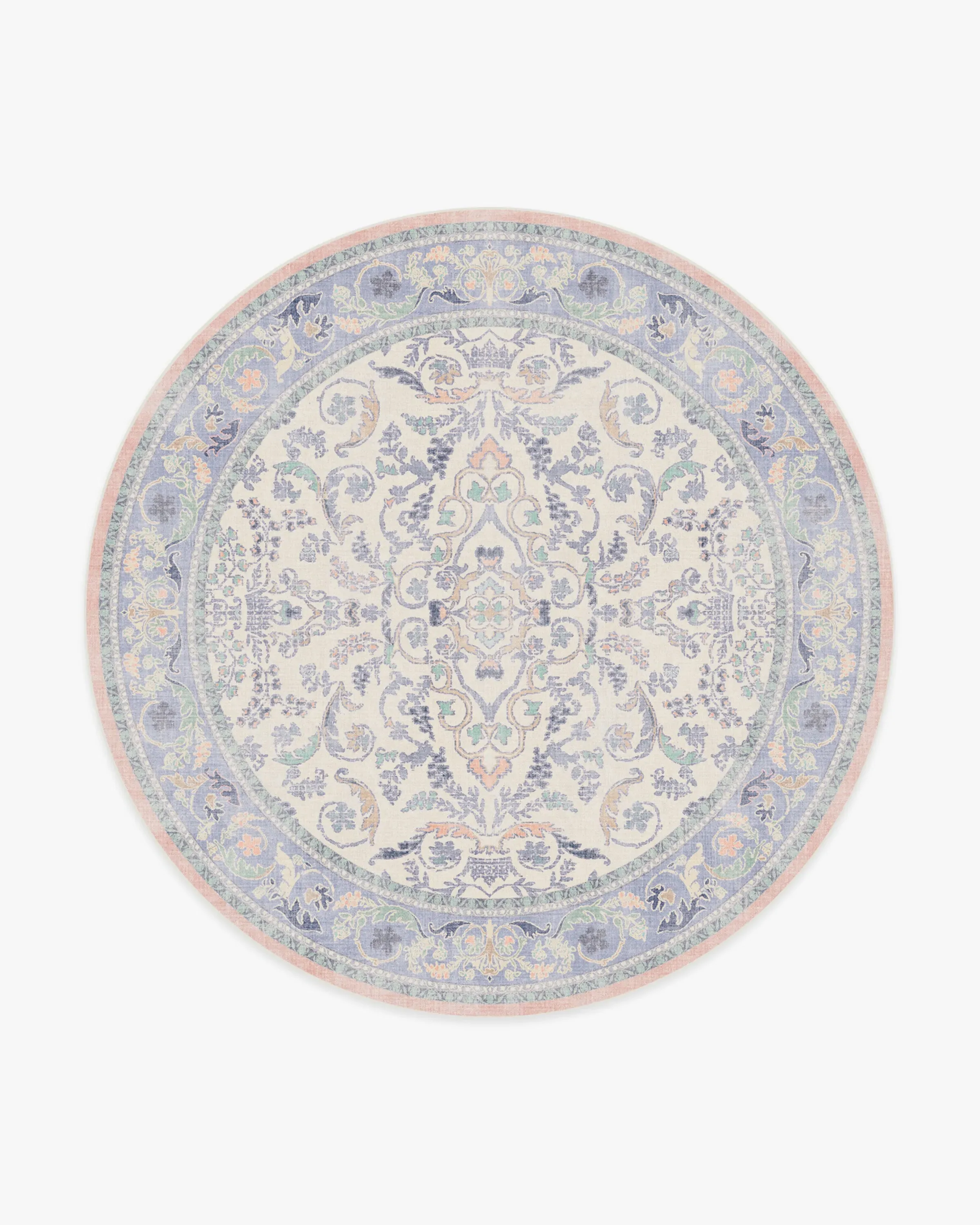 Round Area Rug Machine Washable - Lavender