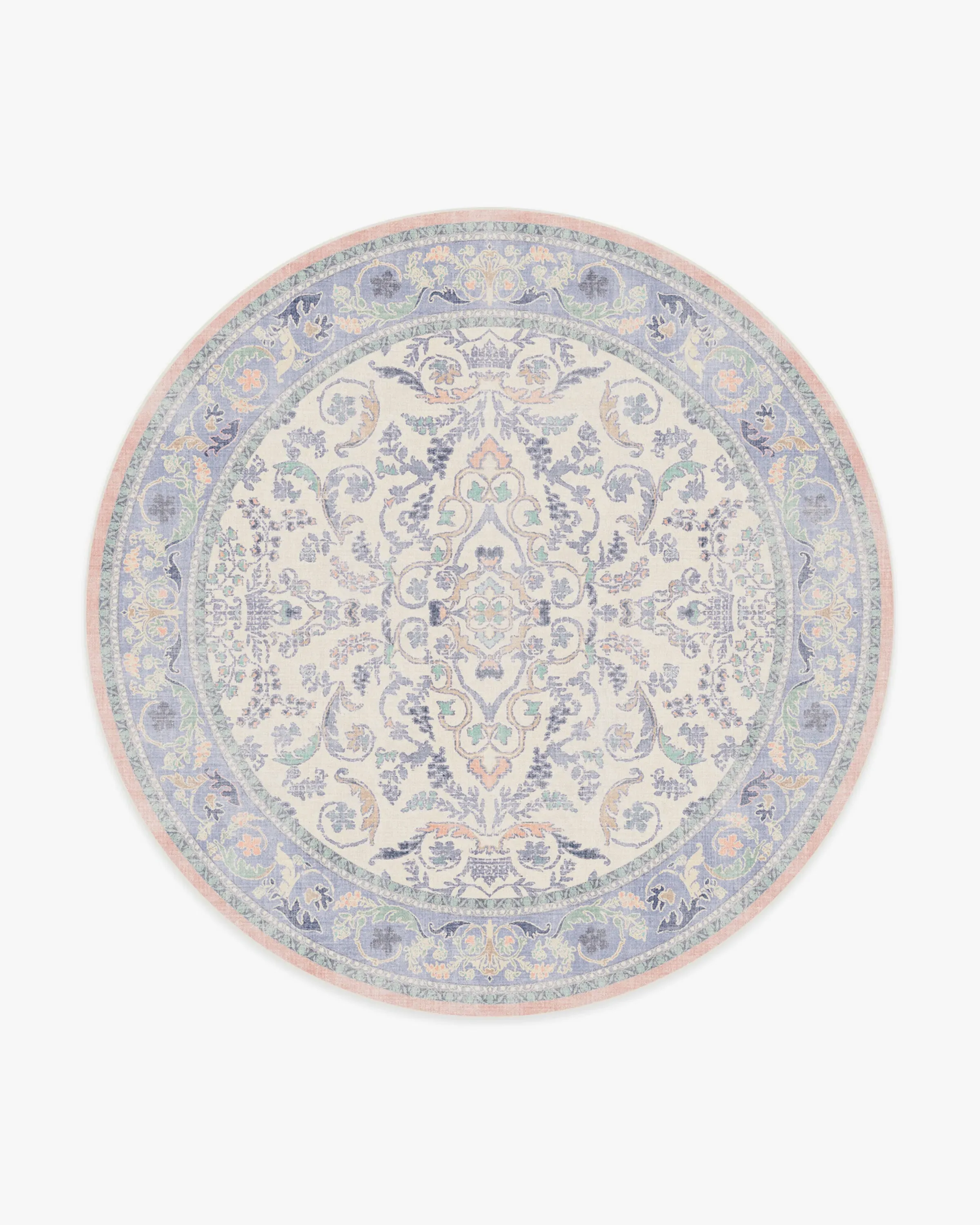 Round Area Rug Machine Washable - Lavender