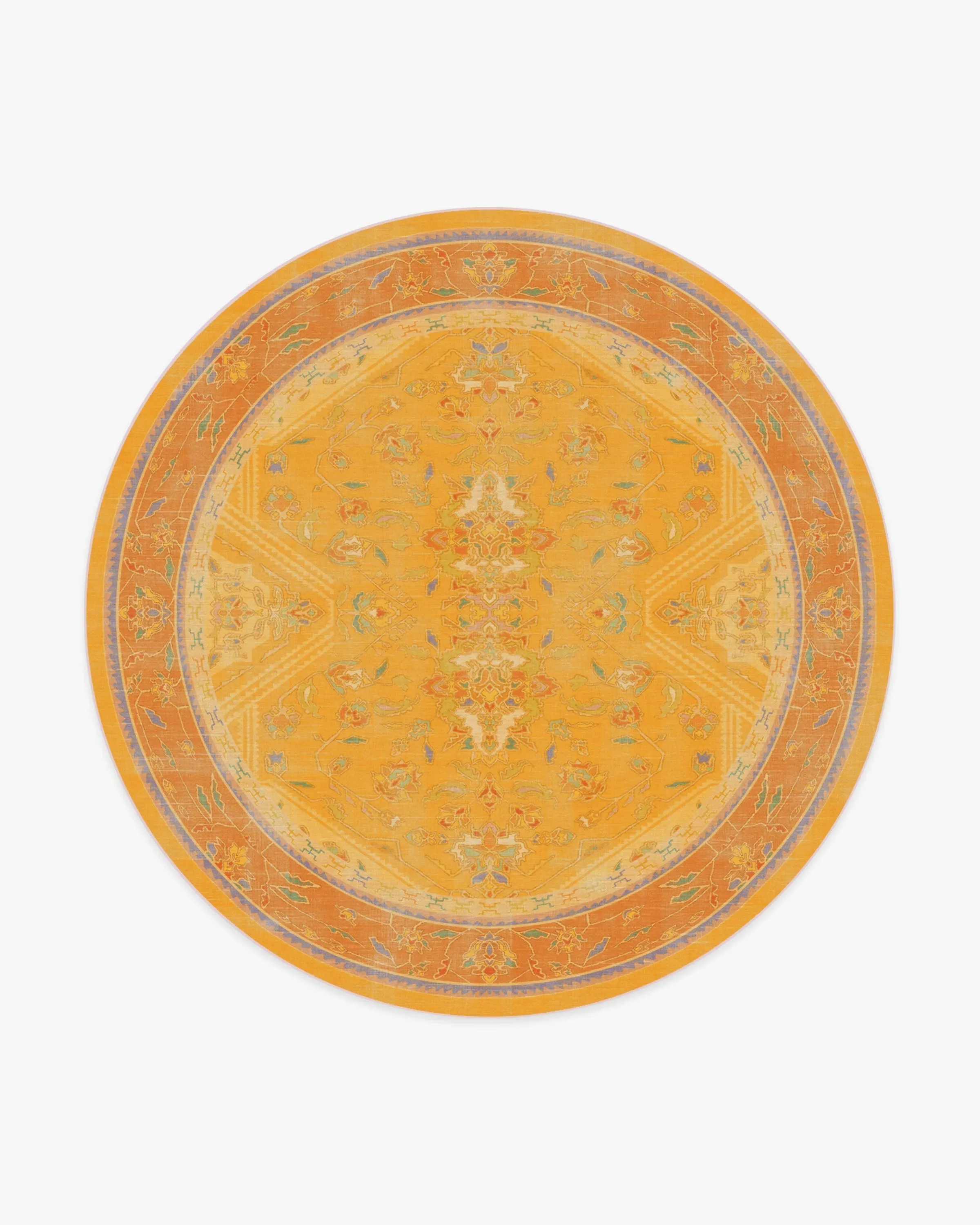 Round Area Rug Machine Washable - Mango