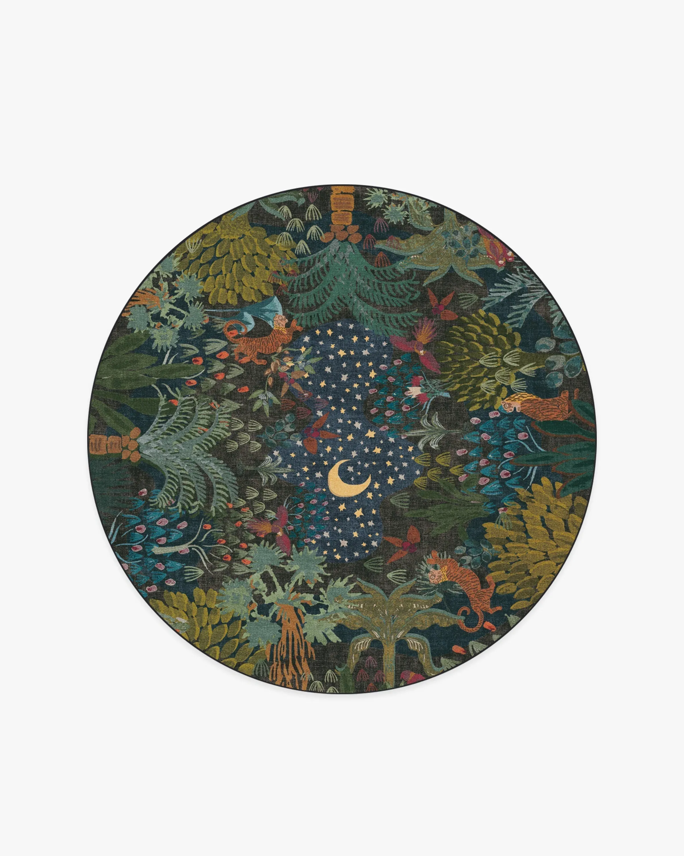 Round Area Rug Machine Washable - Midnight
