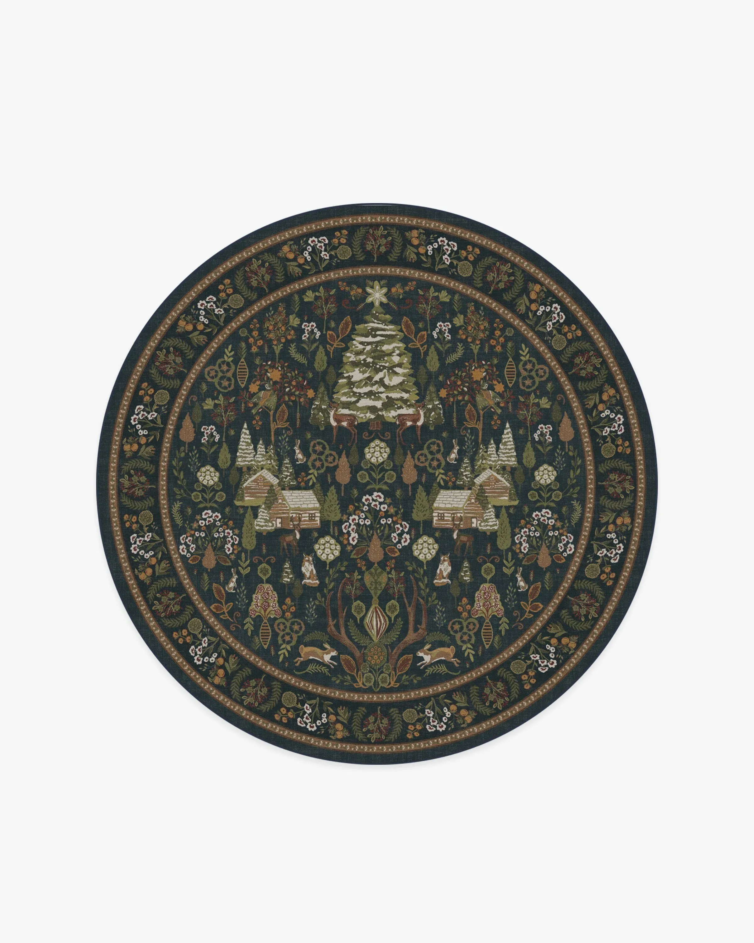 Round Area Rug Machine Washable - Midnight Blue